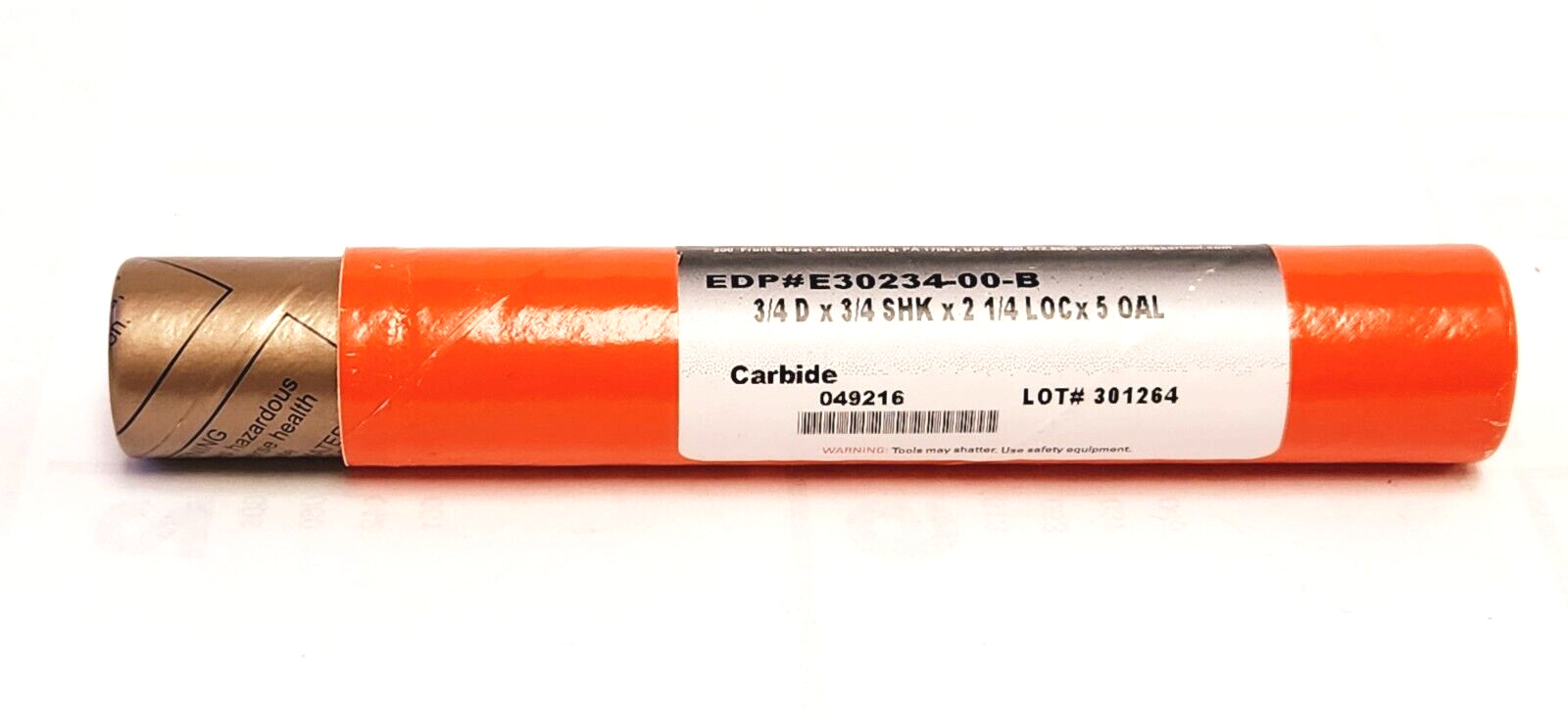 BRUBAKER EDP# E30234-00-B 3/4×3/4×2-1/4×5 CARBIDE ROUGHER W/ CHIPBREAKERS (NEW)