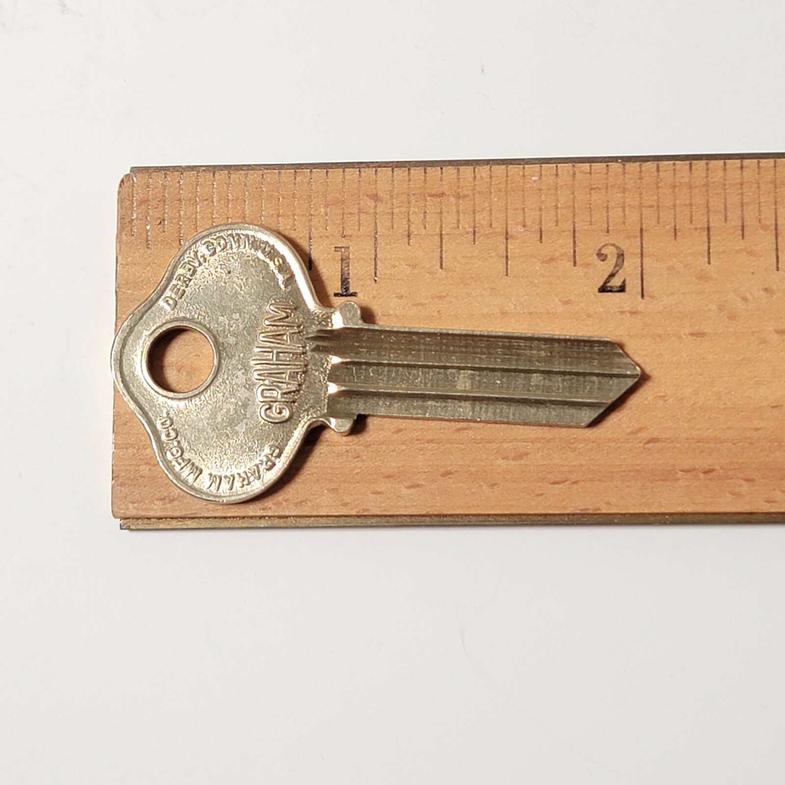 Uncut Graham Mfg Co Derby Conn USA Flat Key Approx 2″ Long