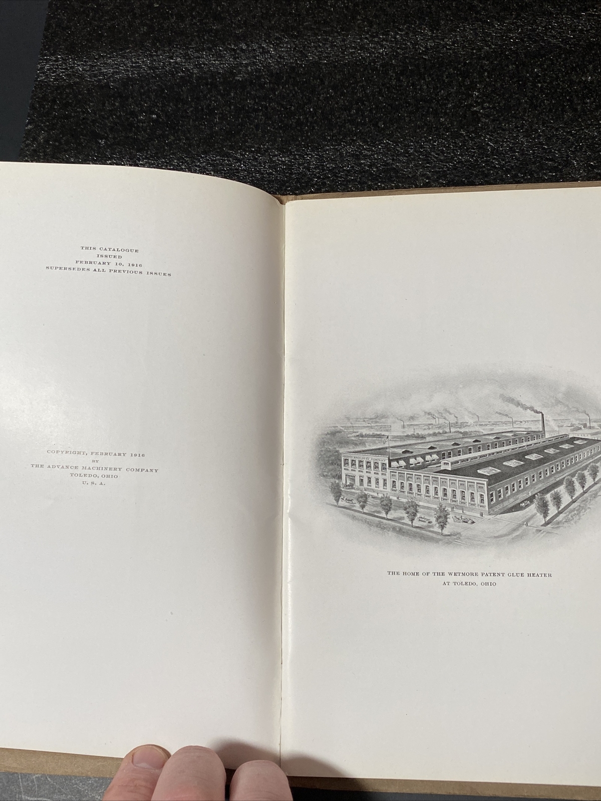 Rare 1916 Catalog Advance Machinery Toledo Wetmore Glue Heater Steam