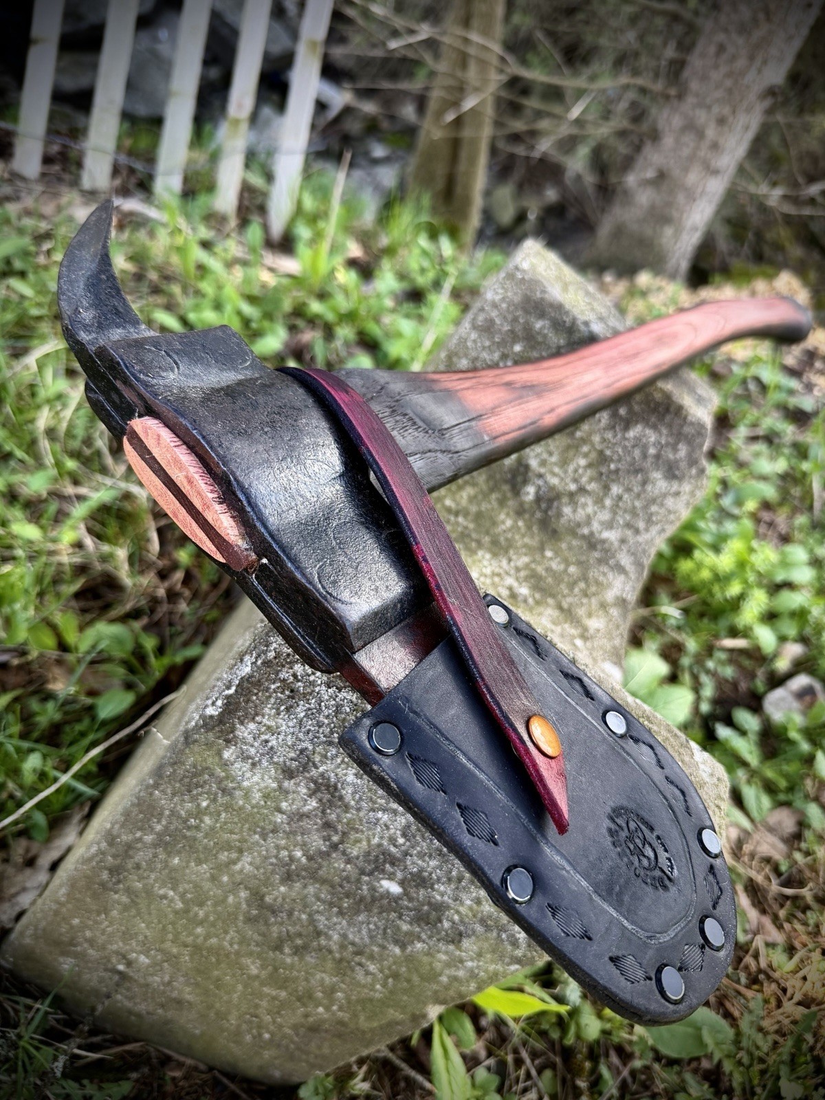 Gifford Wood Co. Vintage Restored Ice Axe with Leather Sheath and Hickory Handle