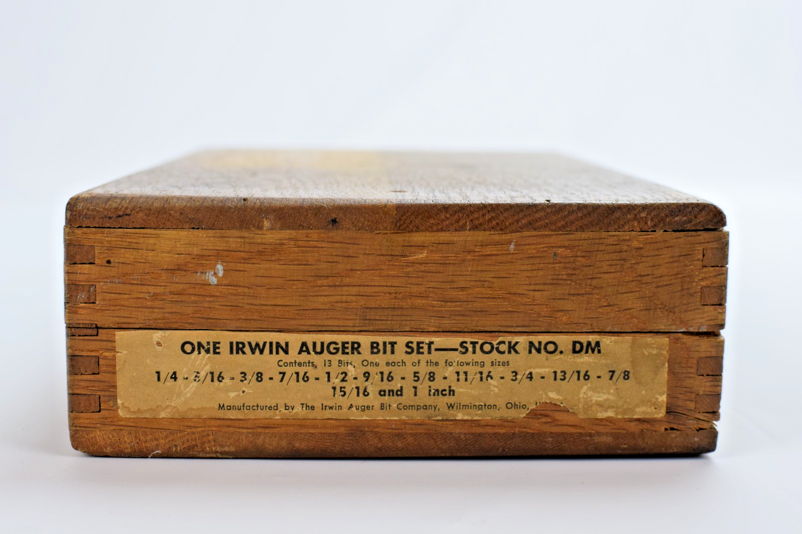 VTG Irwin Solid-Center Auger Bits: 13-Pc Set in Wooden Box (1/4″-1″) Used