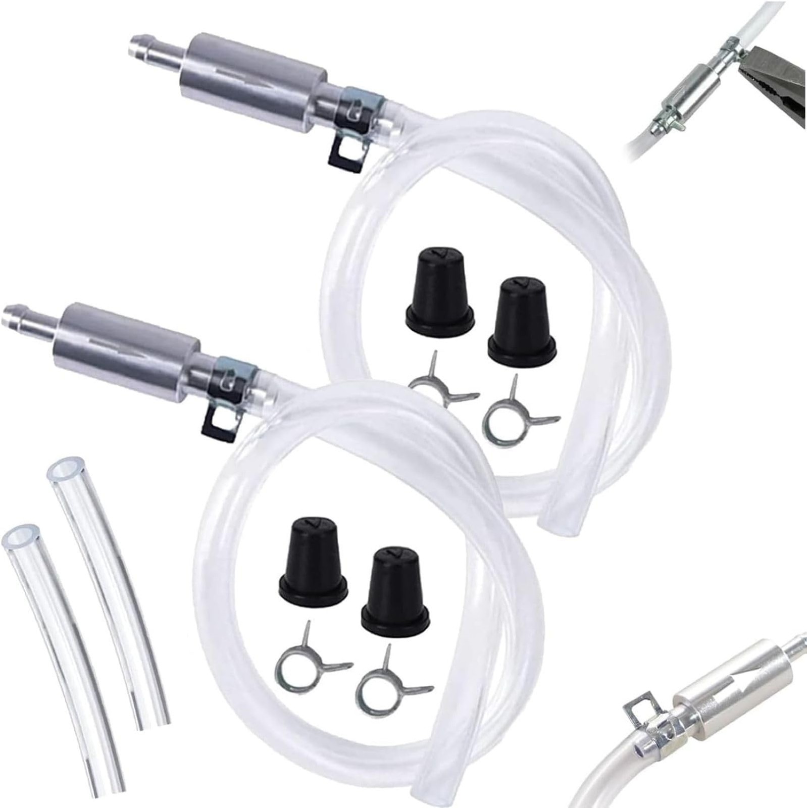 4 PCS Universal Brake Fluid Deflerator, Brake Bleed Hose, Brake System Bleedi…
