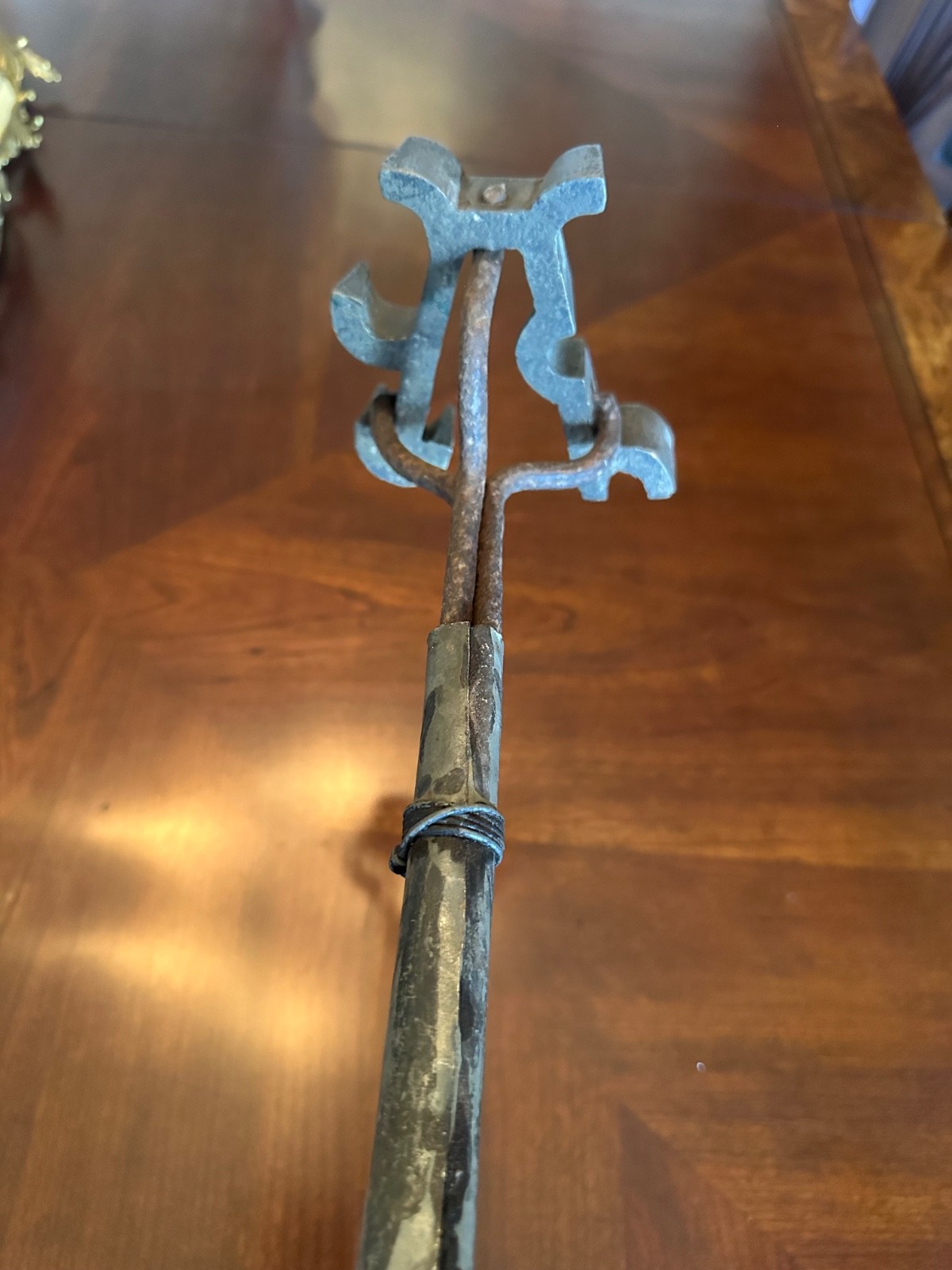 Antique Blacksmith Hand Forged “V.” Branding Iron – Ranch; Livestock; Western