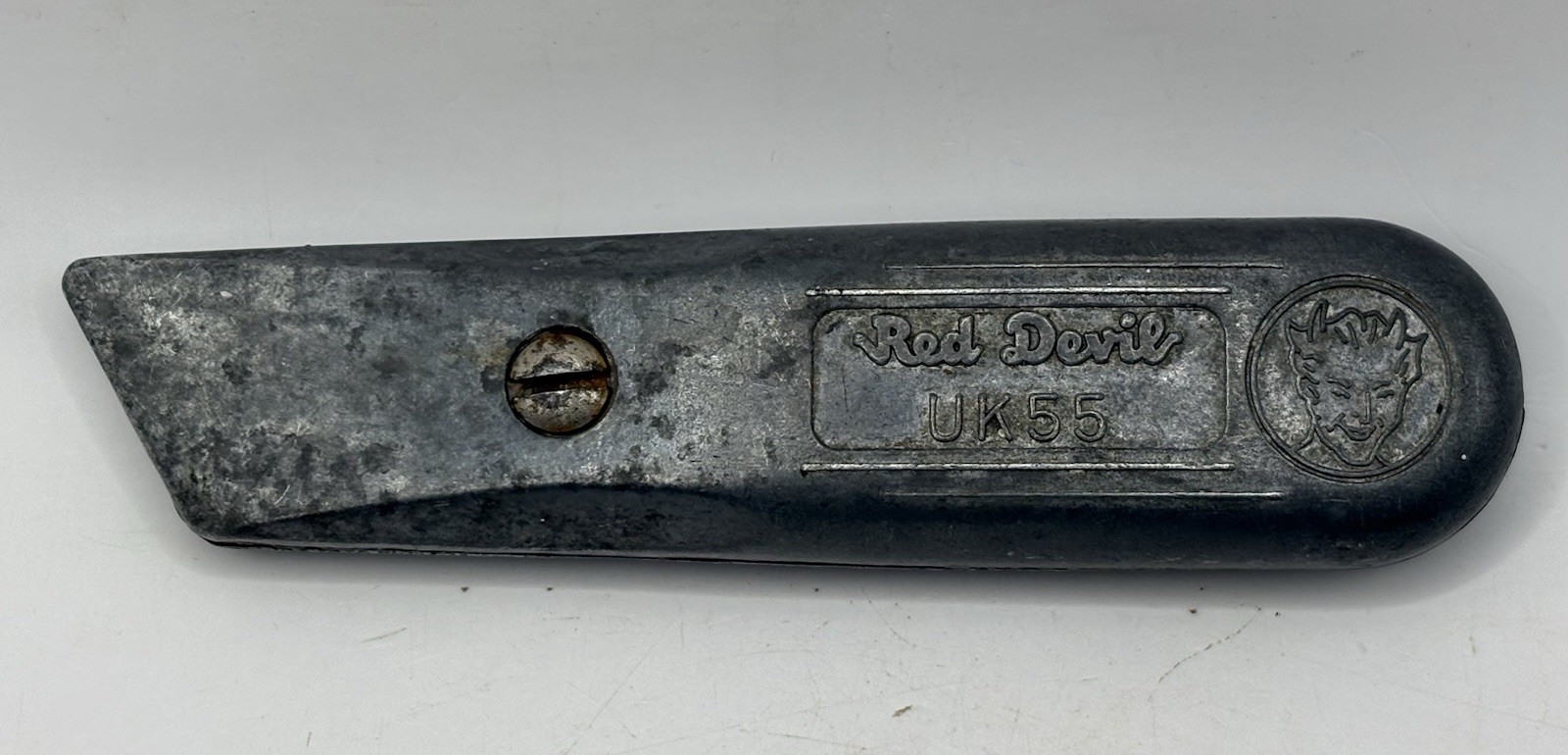 Old Carpentry Hand Tool Vintage Red Devil UK55 Utility Knife Box Cutter