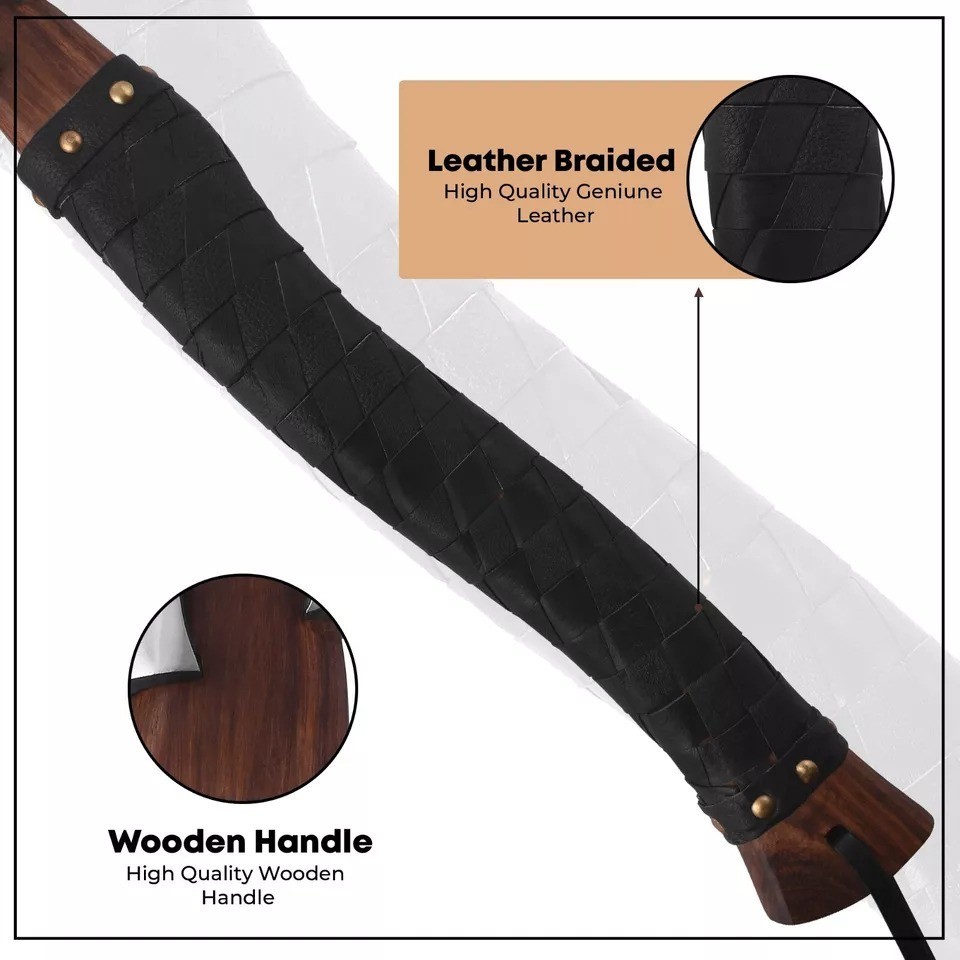 Viking Axe 17” Handmade Carbon Steel Axe With Leather Sheath Gift For Christmas