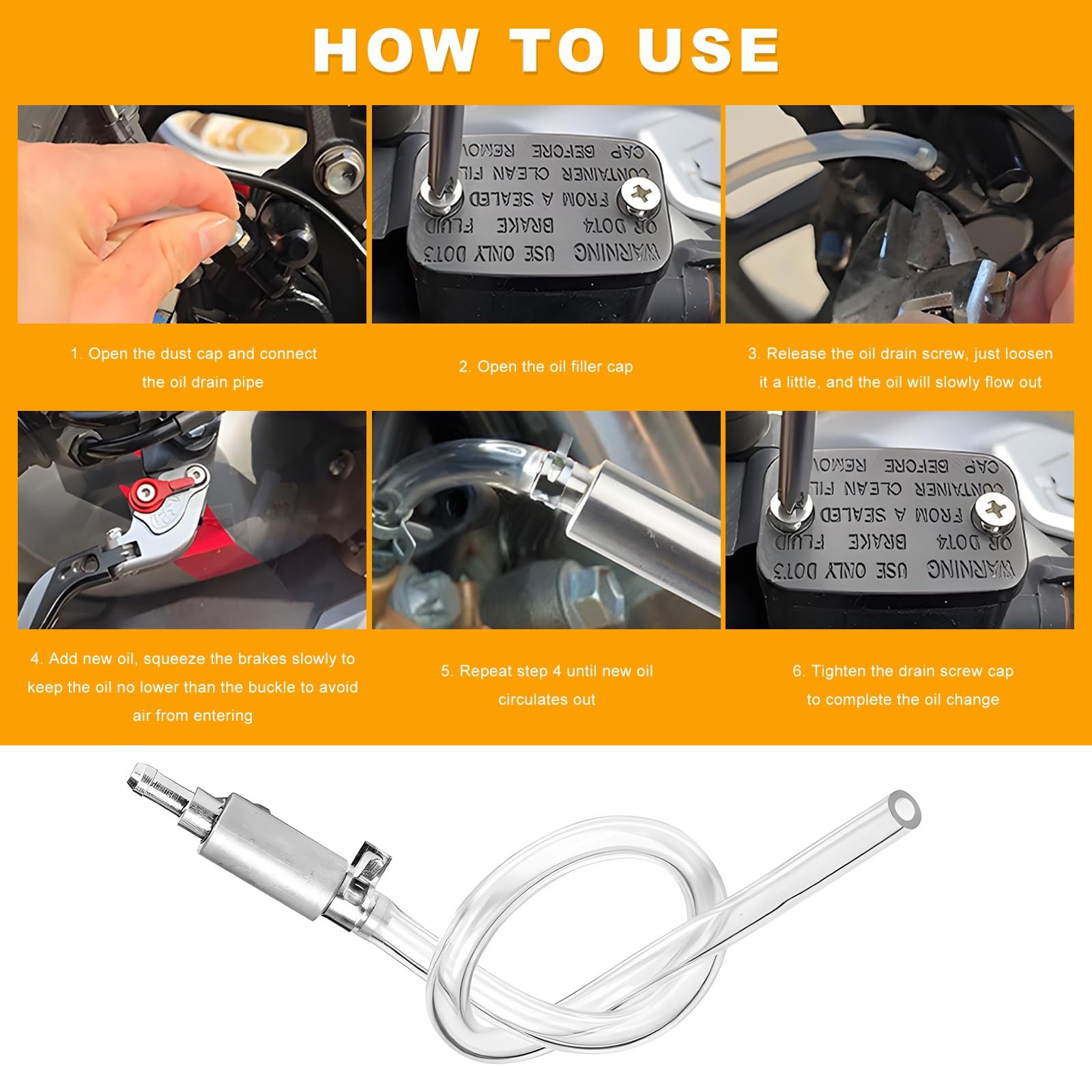 2 PCS Brake Bleeder Hose, Hydraulic Brake Bleeder Way Check Valve with Soft T…