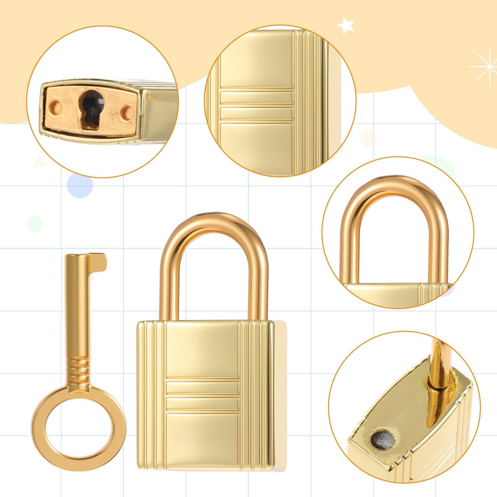 4 Pcs Vintage Old Style Mini Padlocks with Keys for Jewelry Box Storage Box