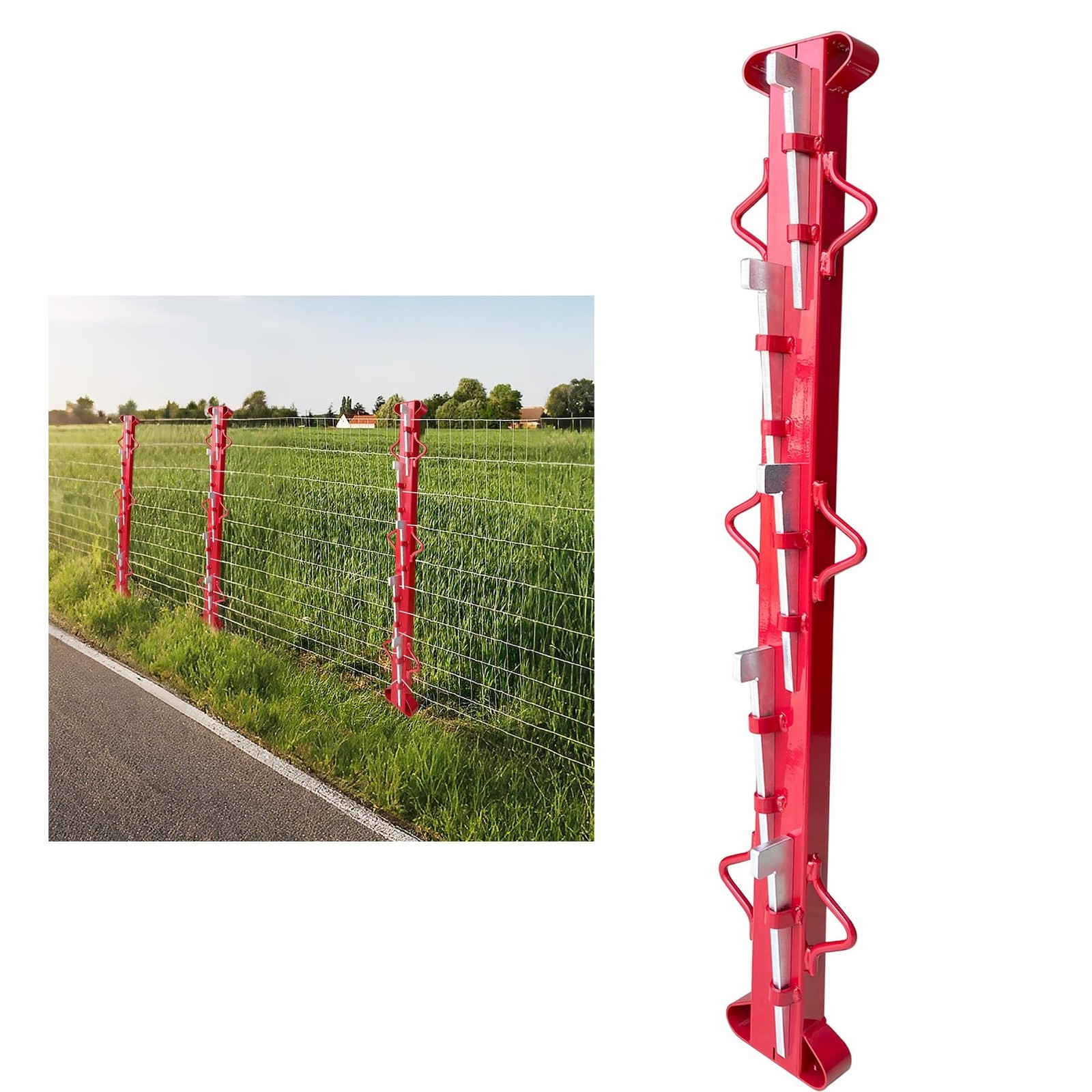 4ft Woven Wire Fence Stretcher Bar with 5 Wedges for Bullyard Fence,Horse Wir…