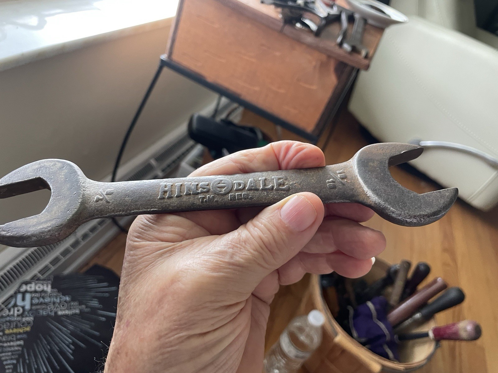 Vintage Hinsdale Open Wrench # 7/8”x 13/16 “ Chrome Vanadium Steel