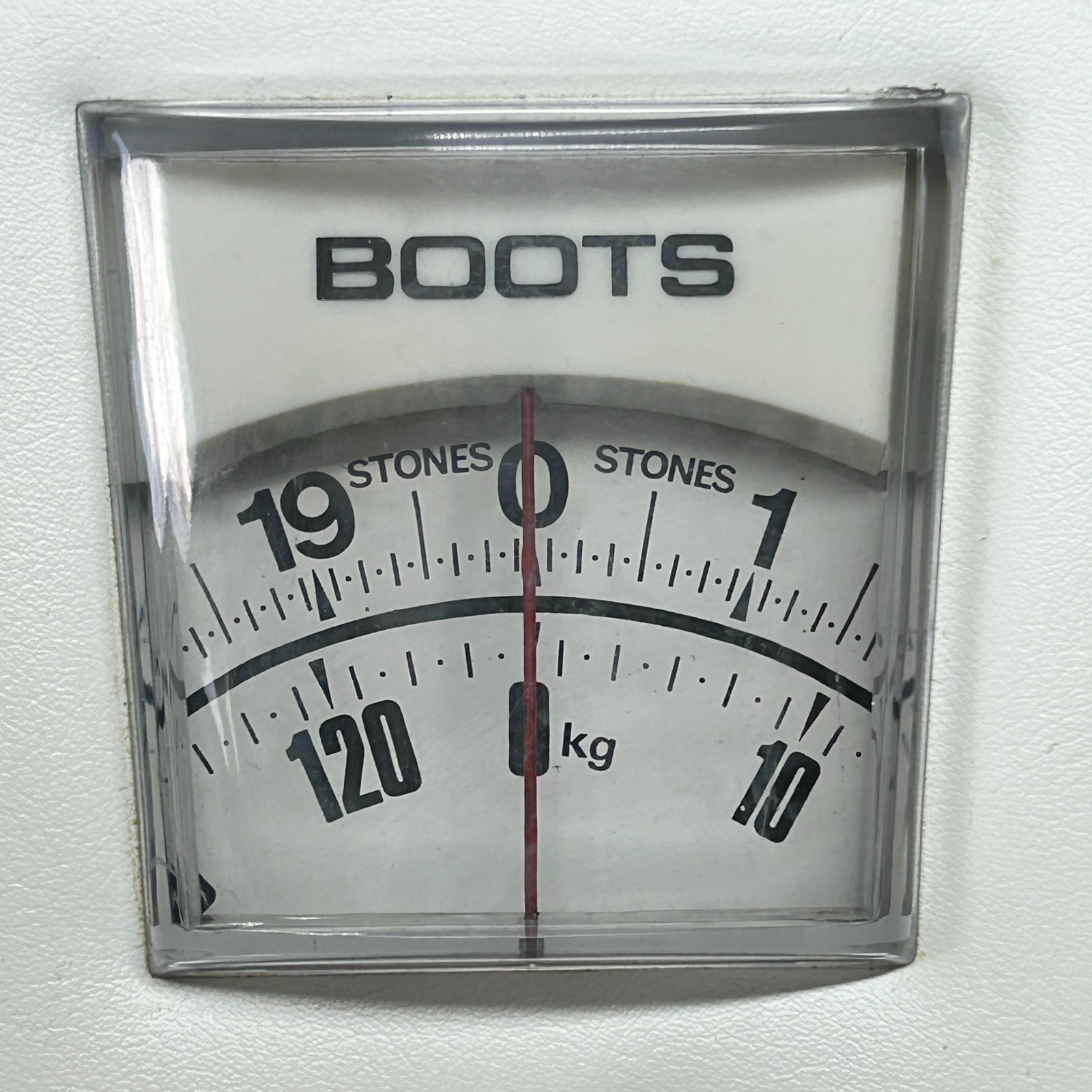 Vintage Boots Bathroom Weighing Scales KG/Stone White/Black Analogue Retro