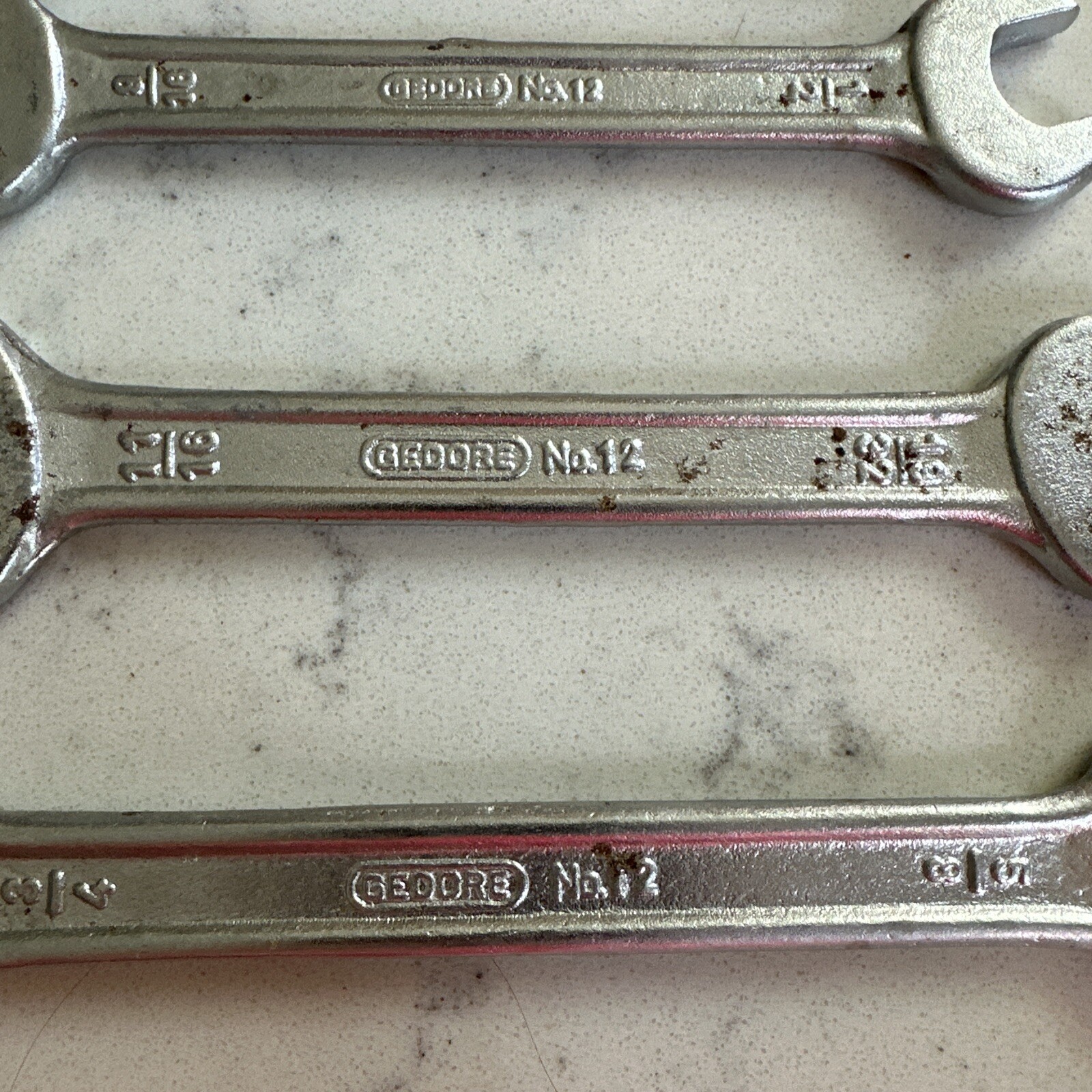 Set Of Five (5) Gedore No. 12 Spanner Wrench Set Open End India