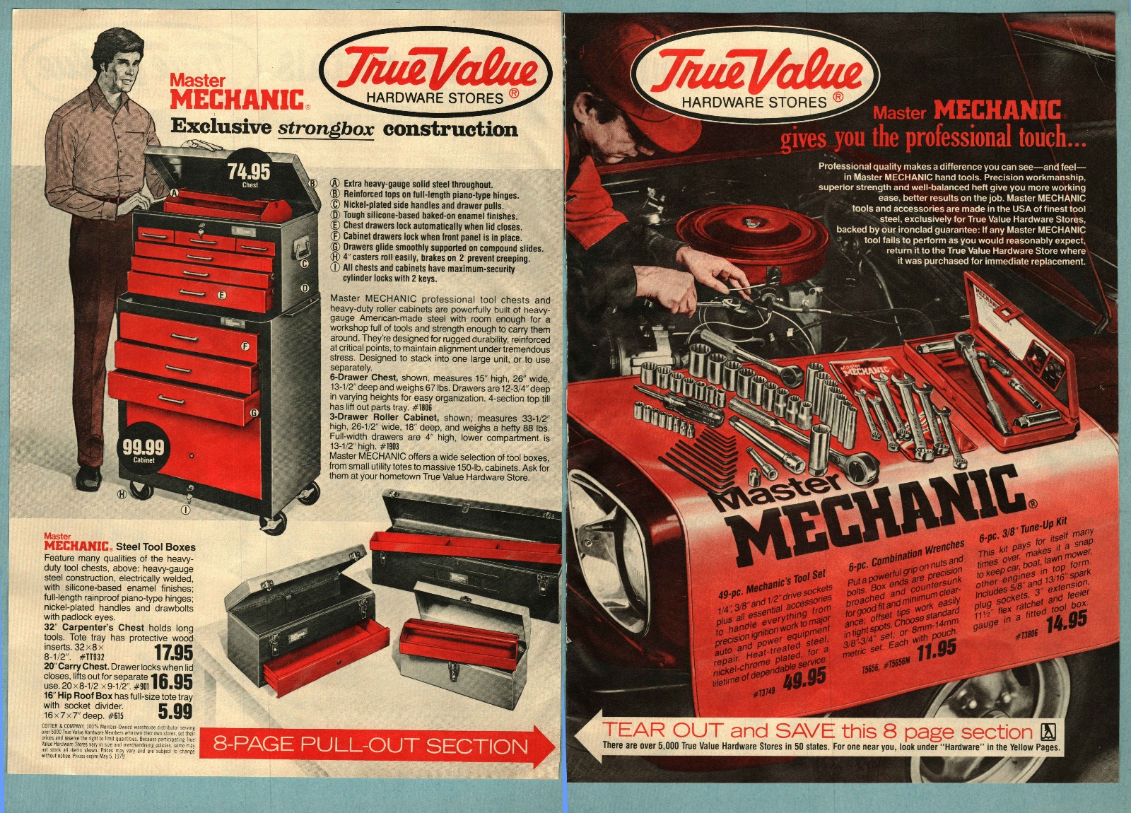 1979 Master Mechanic True Value Hardware Stores Tools Vintage Print Ads