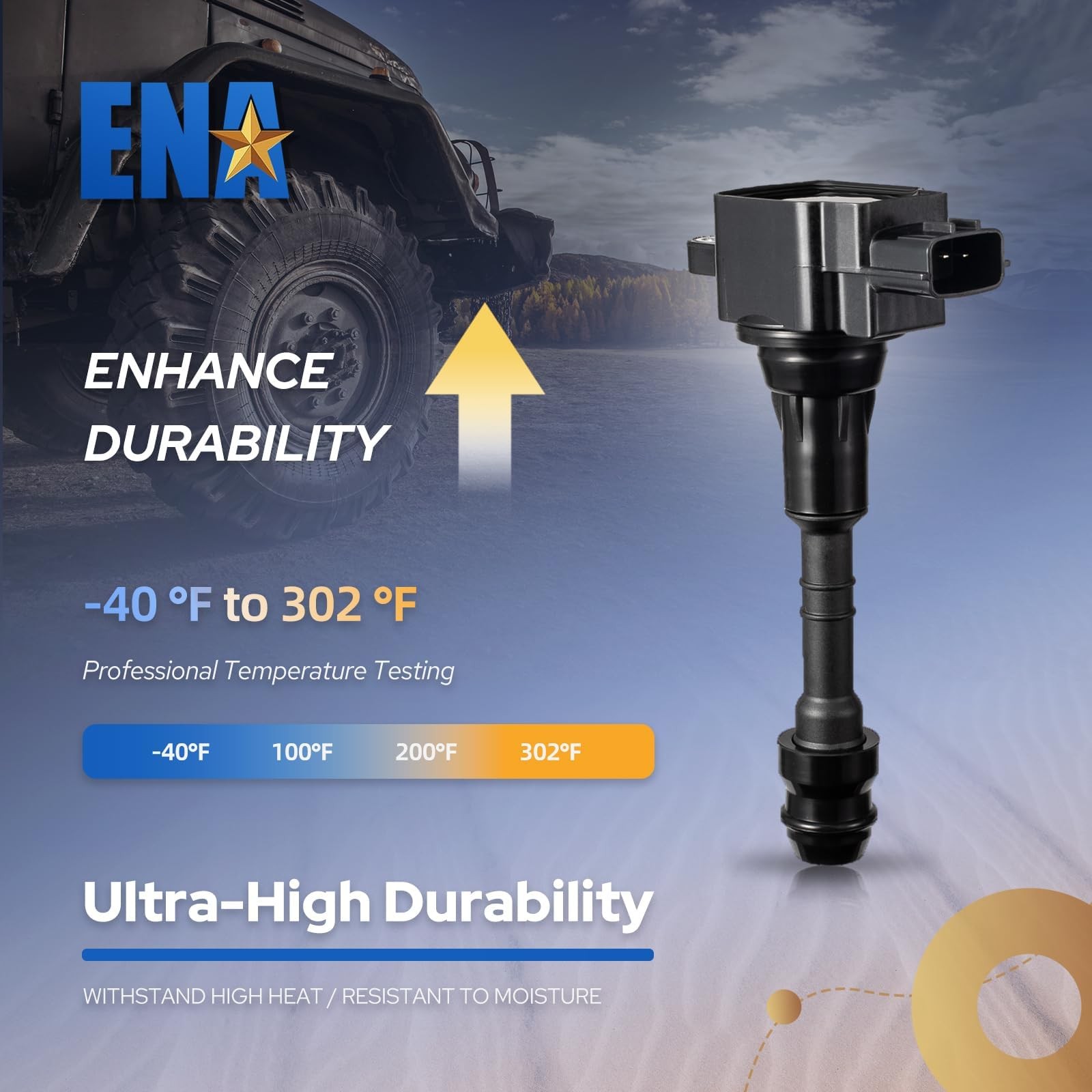 ENA Set of 1 Ignition Coil Pack 5.6 V8 Compatible with Infiniti Nissan BLACK