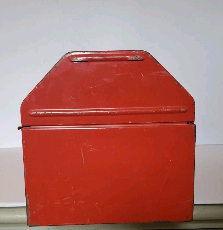 Vintage WI Waterloo Industrial Inc. Red Metal 20″ Carry-All Tool Box JL-51 EMPTY