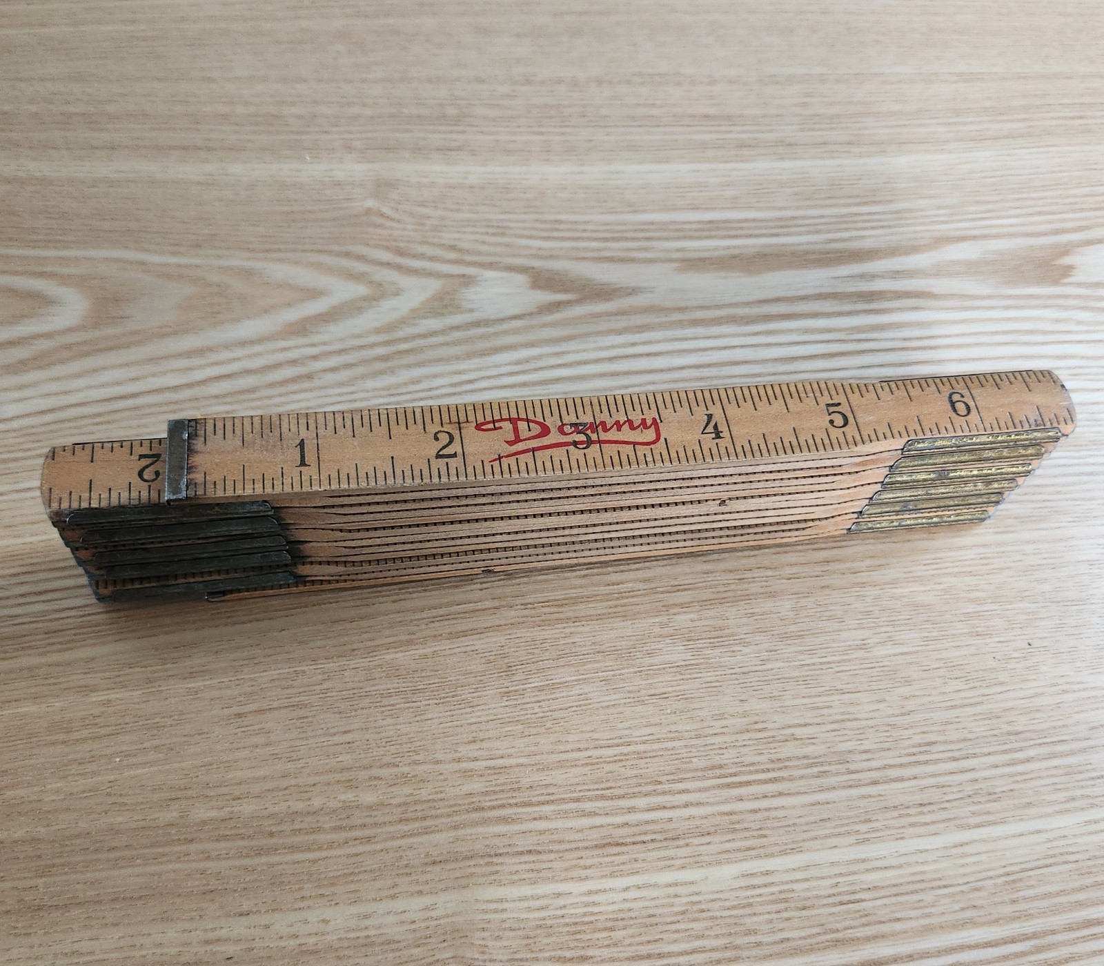 Vintage Danny Folding Extension Wood Ruler 6 Foot (72″)-Made in Denmark