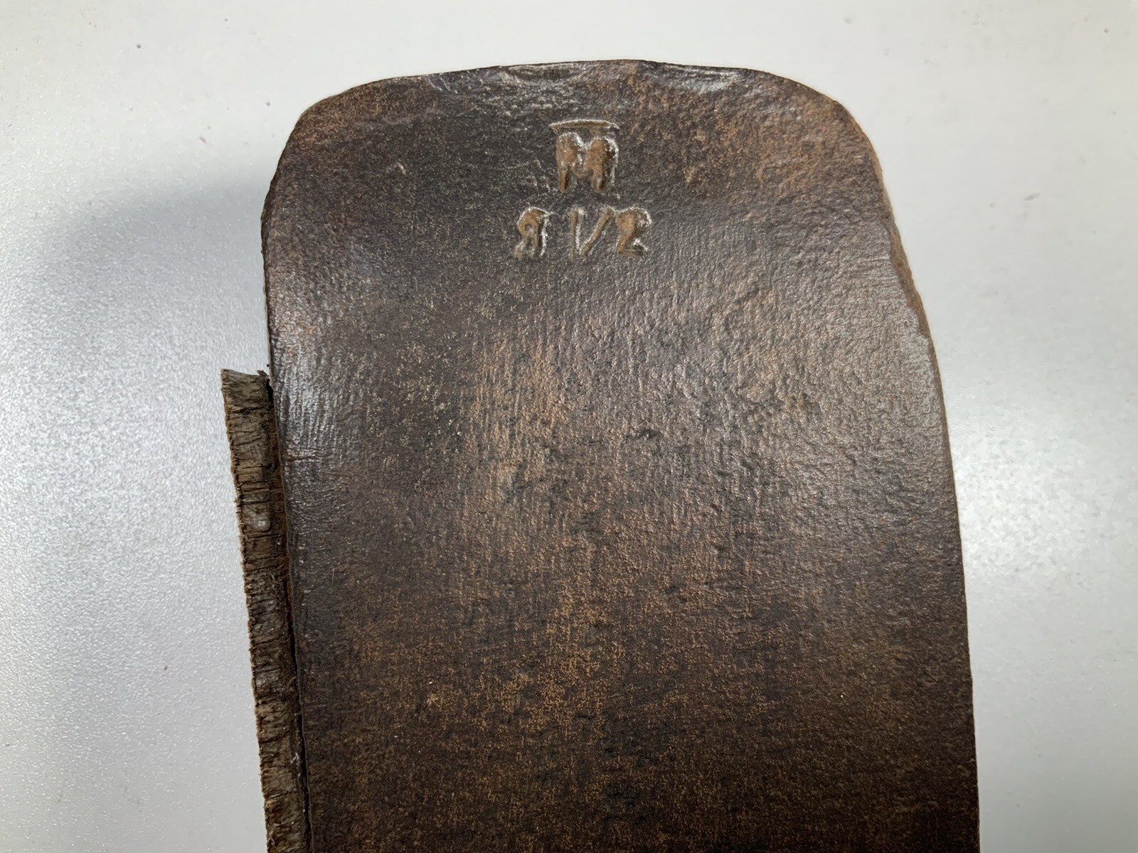 Vintage single bit axe head 3 1/2 pounds marked M for Mann 8”X 4 1/2″