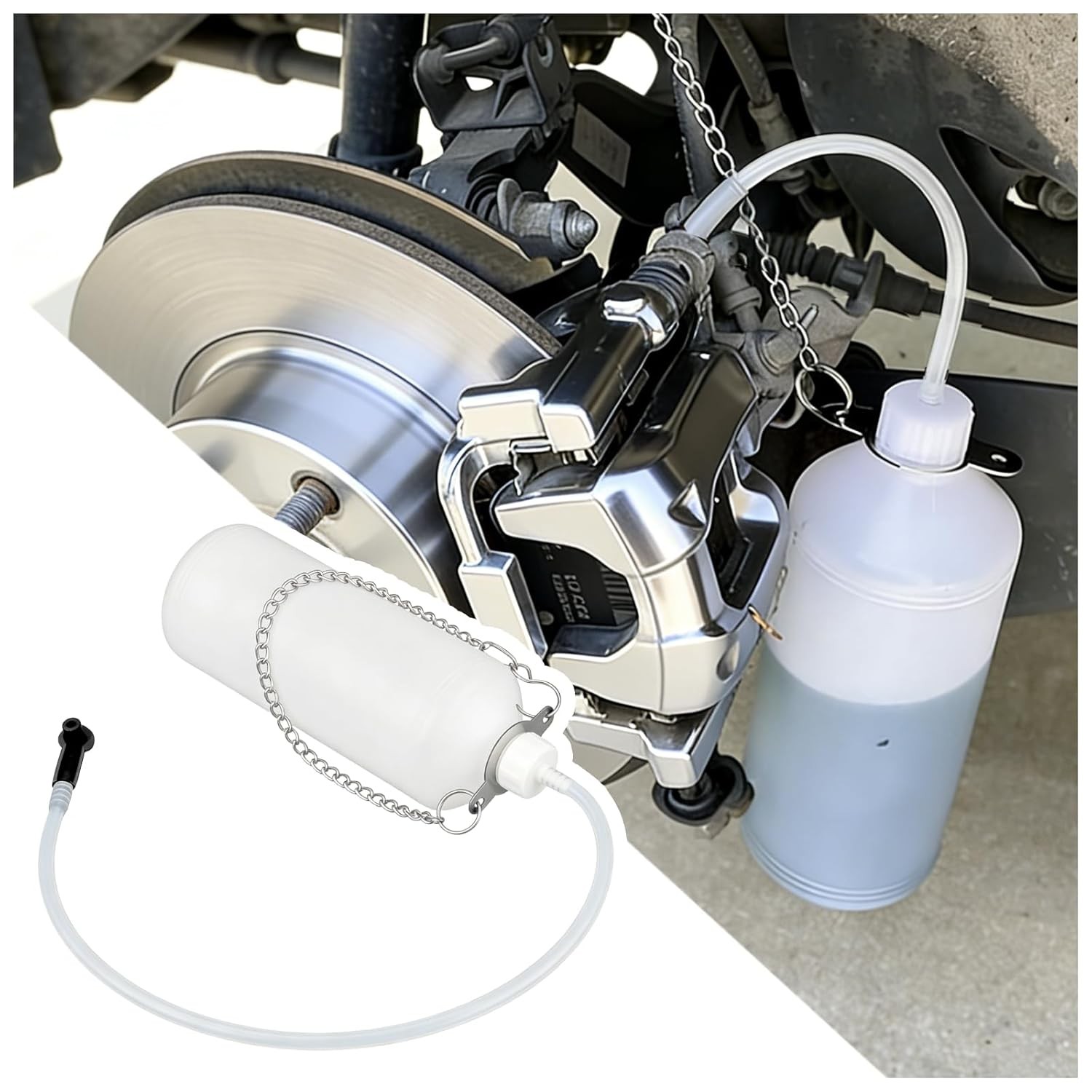 One Man Brake Bleeder Kit Bottle 1L Hangable Car Brake Fluid Bleeder Tool