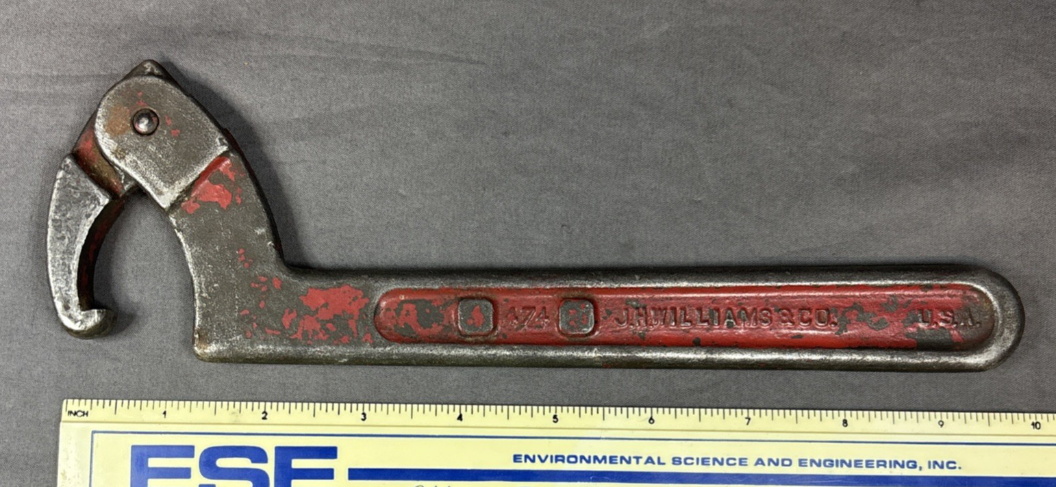 Vintage J.H. Williams & Co. Hook Spanner Wrench no. 474