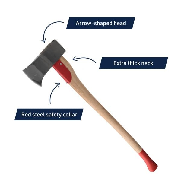 Kings County Tools Maul Wood Splitter Axe – 31.5” Wood Splitting Axe with Hic…