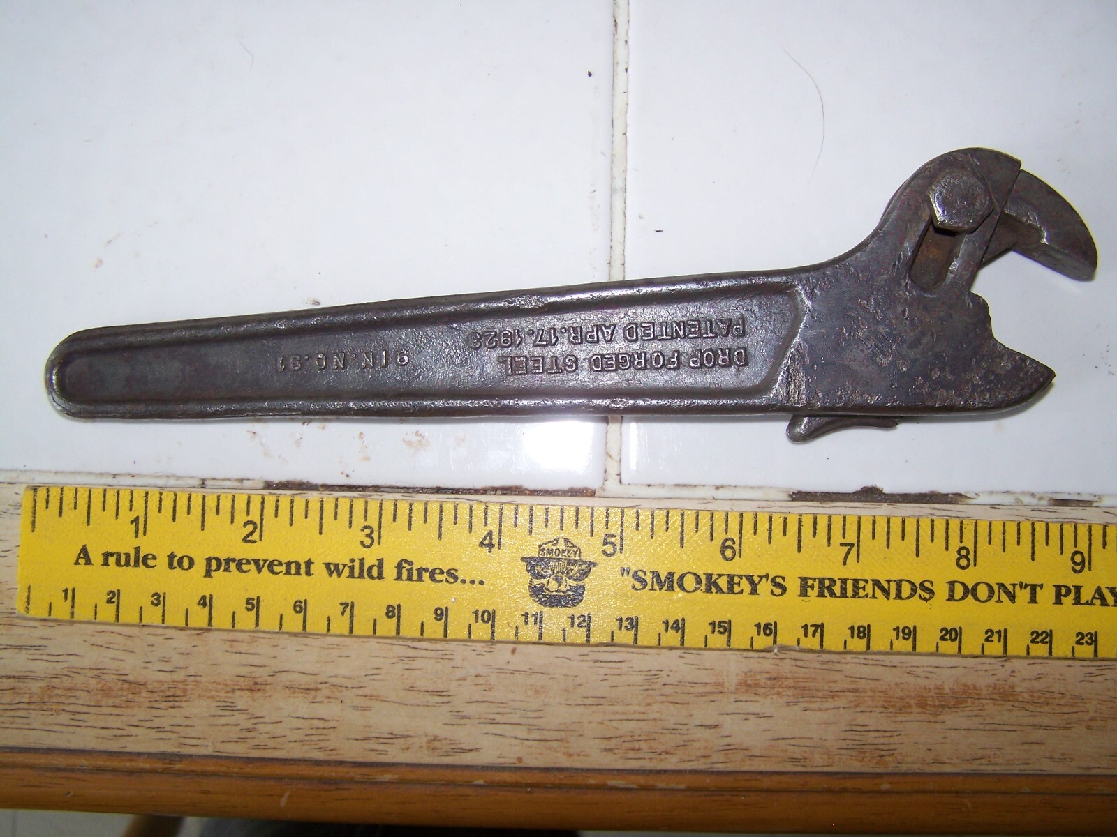 Vintage Gellman Adjustable Polly Wrench 9” No. 91 Dropped Forged