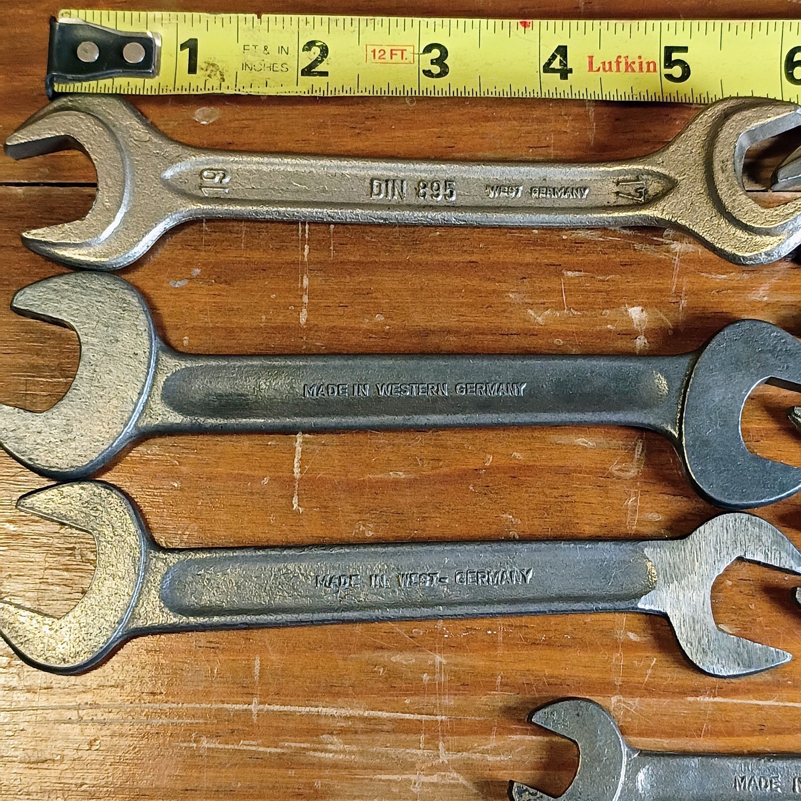 Lot Of 7 Vintage Made In West Germany DIN 895 Open End Wrenches Including Offset