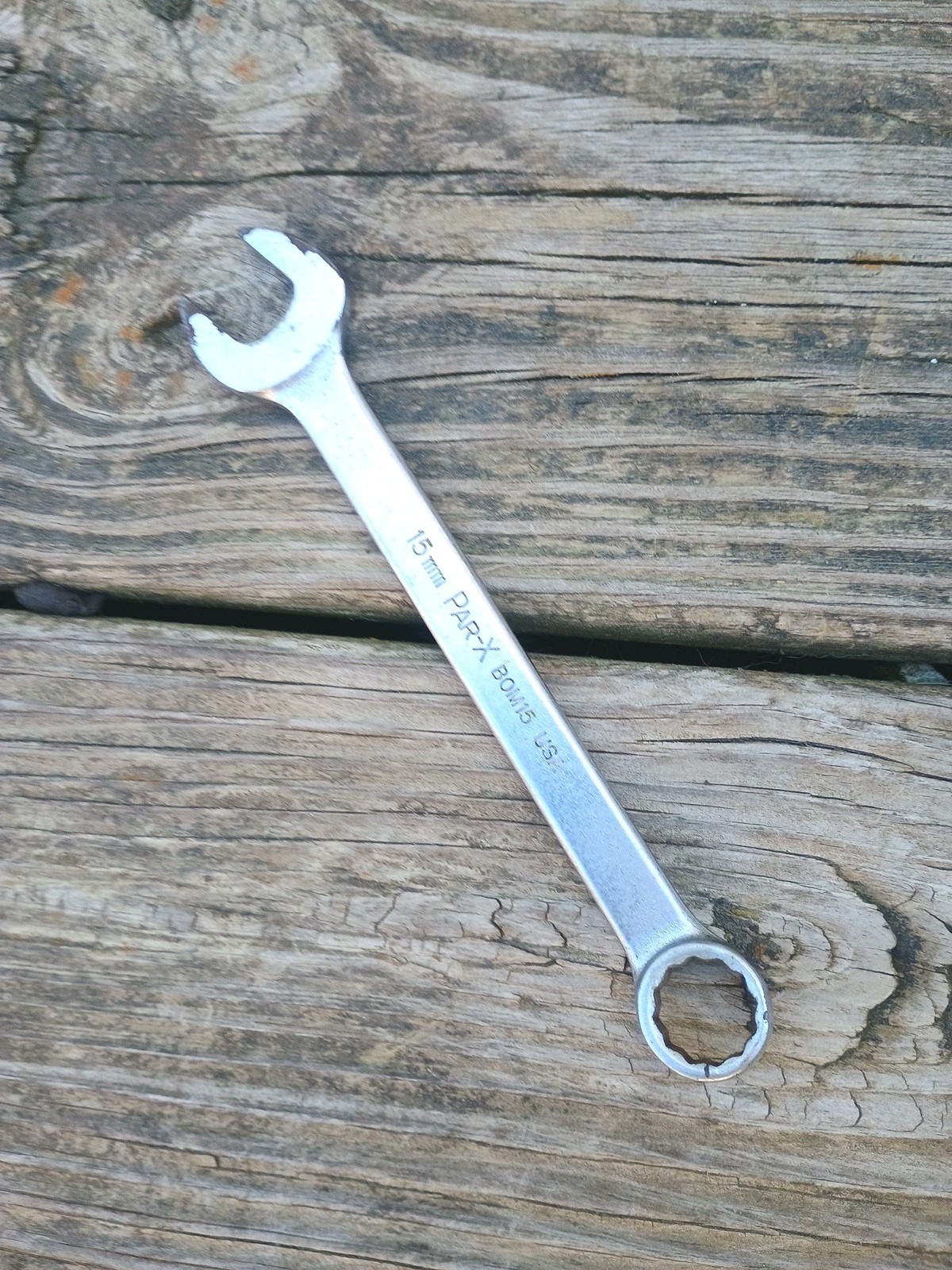 Vintage Par-X By Snap-on 15mm 12 Point Combination Wrench BOM15 USA