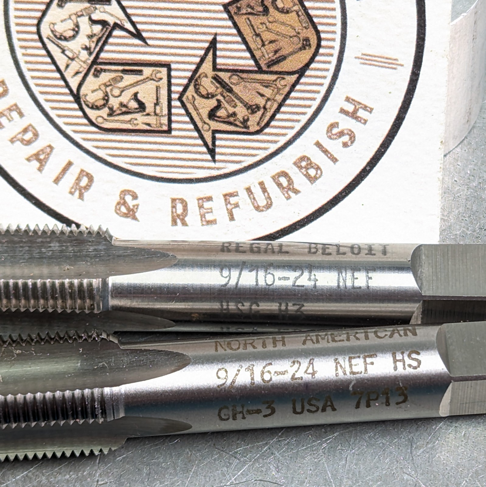 2 Taps 4-Flute 9/16-24 NEF Unused! Plug Bottom Regal NoAm USA Machinist Tool{946