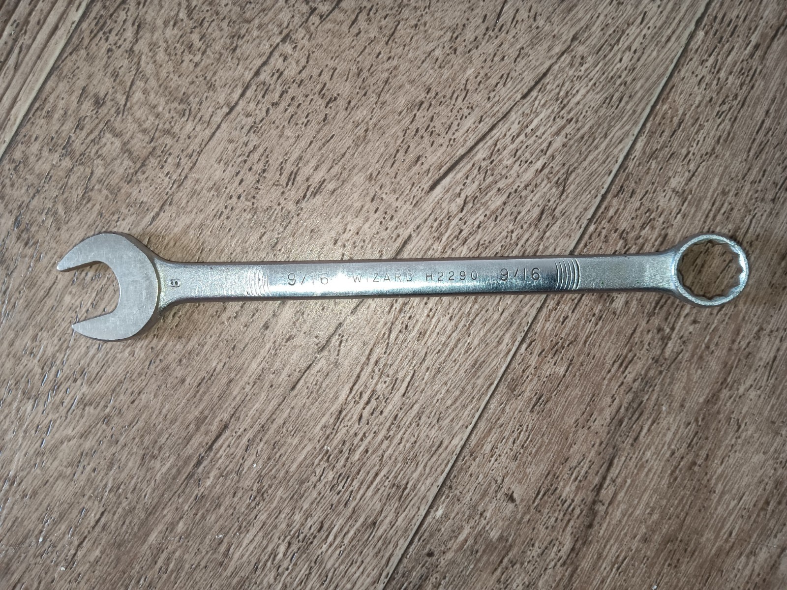 Vintage Wizard USA Combination Wrench 9/16″ H2290 12 point SAE