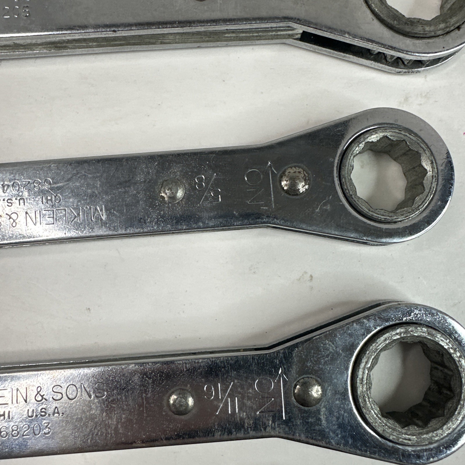Klein Tools 68200-68206 Ratcheting Box End Wrench Set 7-Piece SAE Lot 1/4”-7/8”