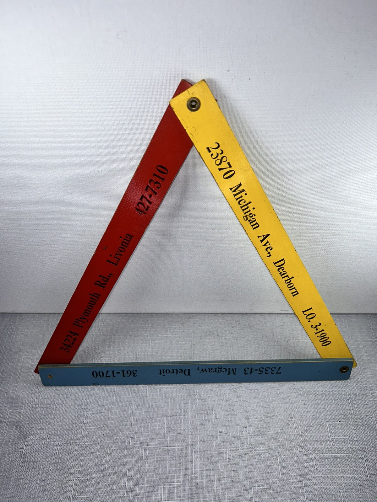 VTG Walters Philco We Will Not Be Undersold Folding Wood Ruler Red Yellow Blue