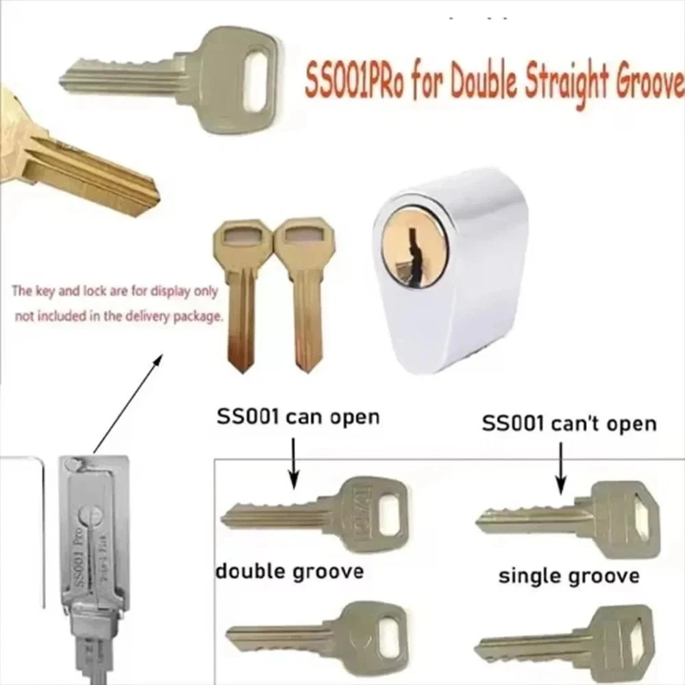 2-in-1 Stainless Steel Key Decoder Locksmith SS001 PRO Lock Repair Tools Kit 1PC