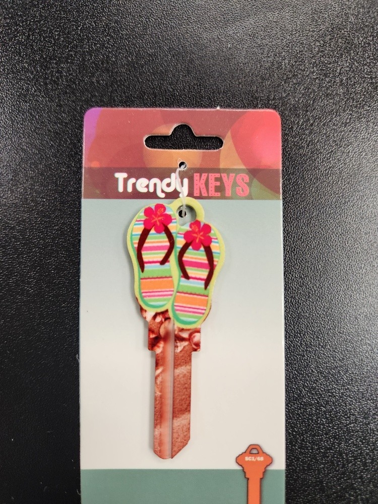 COLORFUL FLIP FLOP PRINTED SCHLAGE SC1 KEYBLANK – READ DETAILS BELOW
