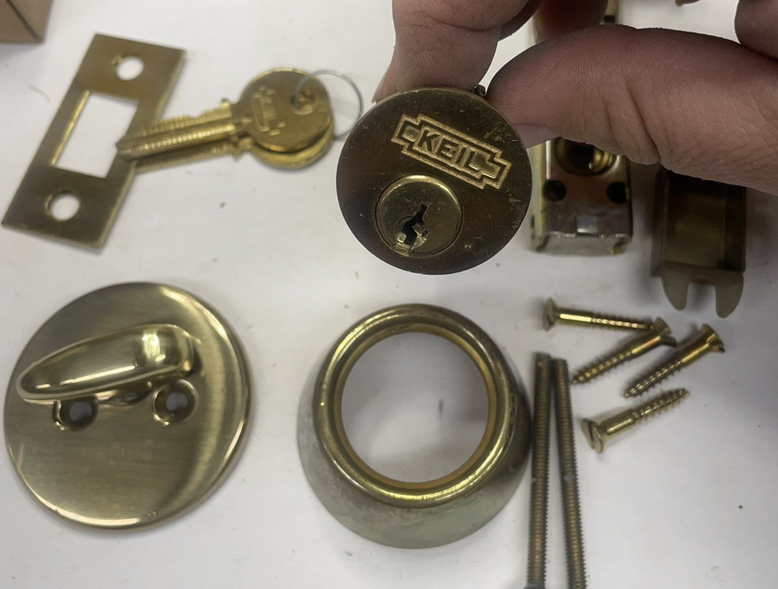 Keil Locksport Vintage Thumbturn Deadbolt 2kk Keyway NH Made Locksmith USA Brass