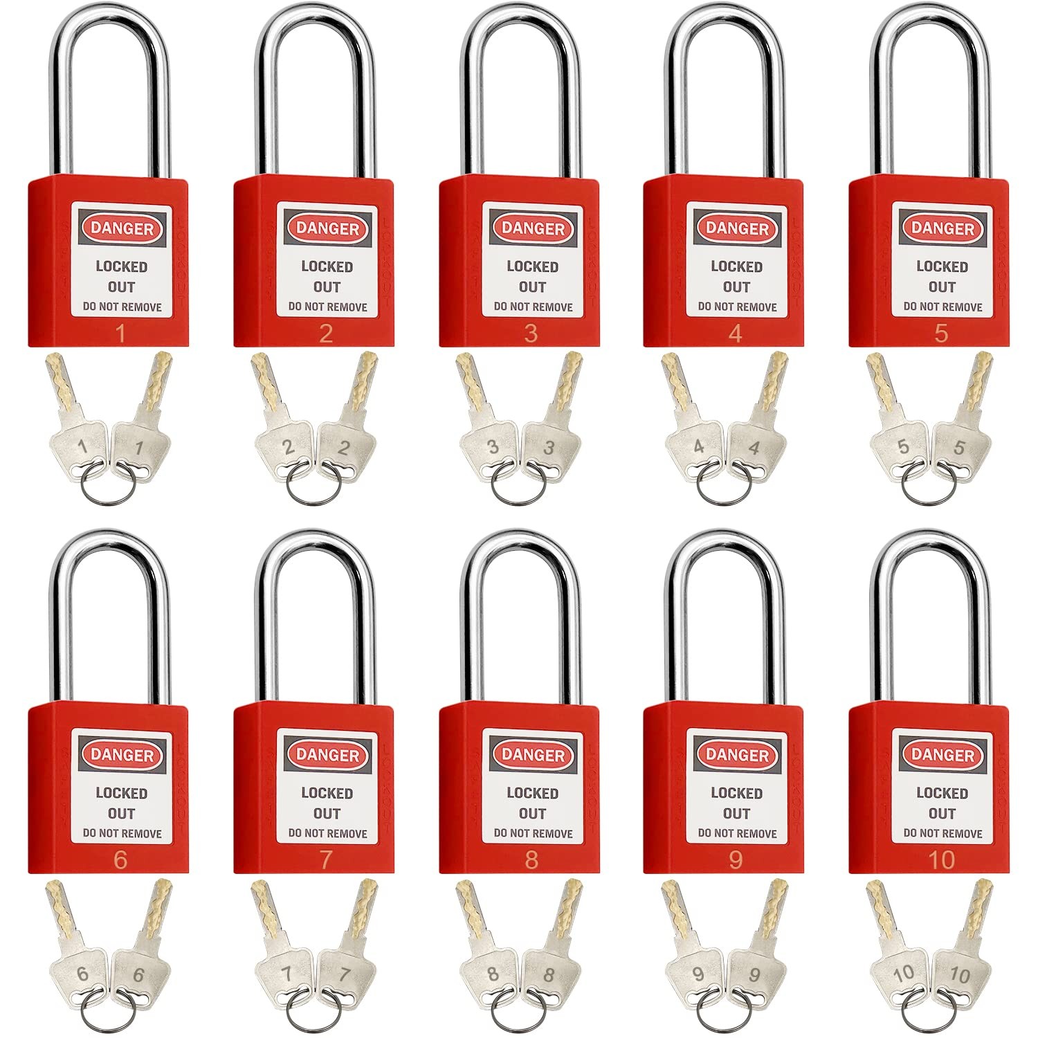 SAFBY Lockout Tagout Locks, Safety Padlock, Keyed Differently Loto Safety Pad…