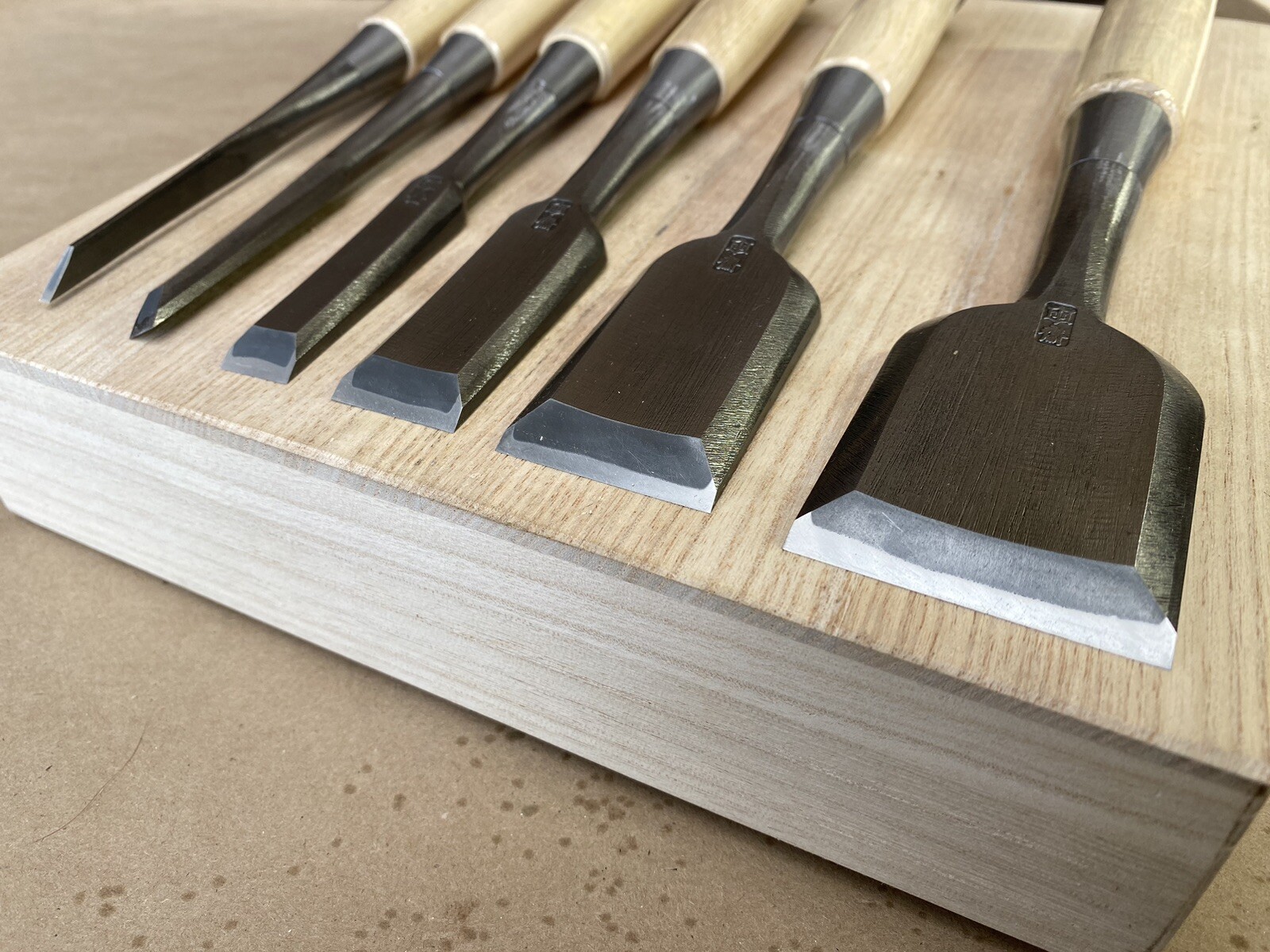 Tasai Migaki Polish Finish 6 Set Orie Nomi japanese chisels -Special Blue Steel