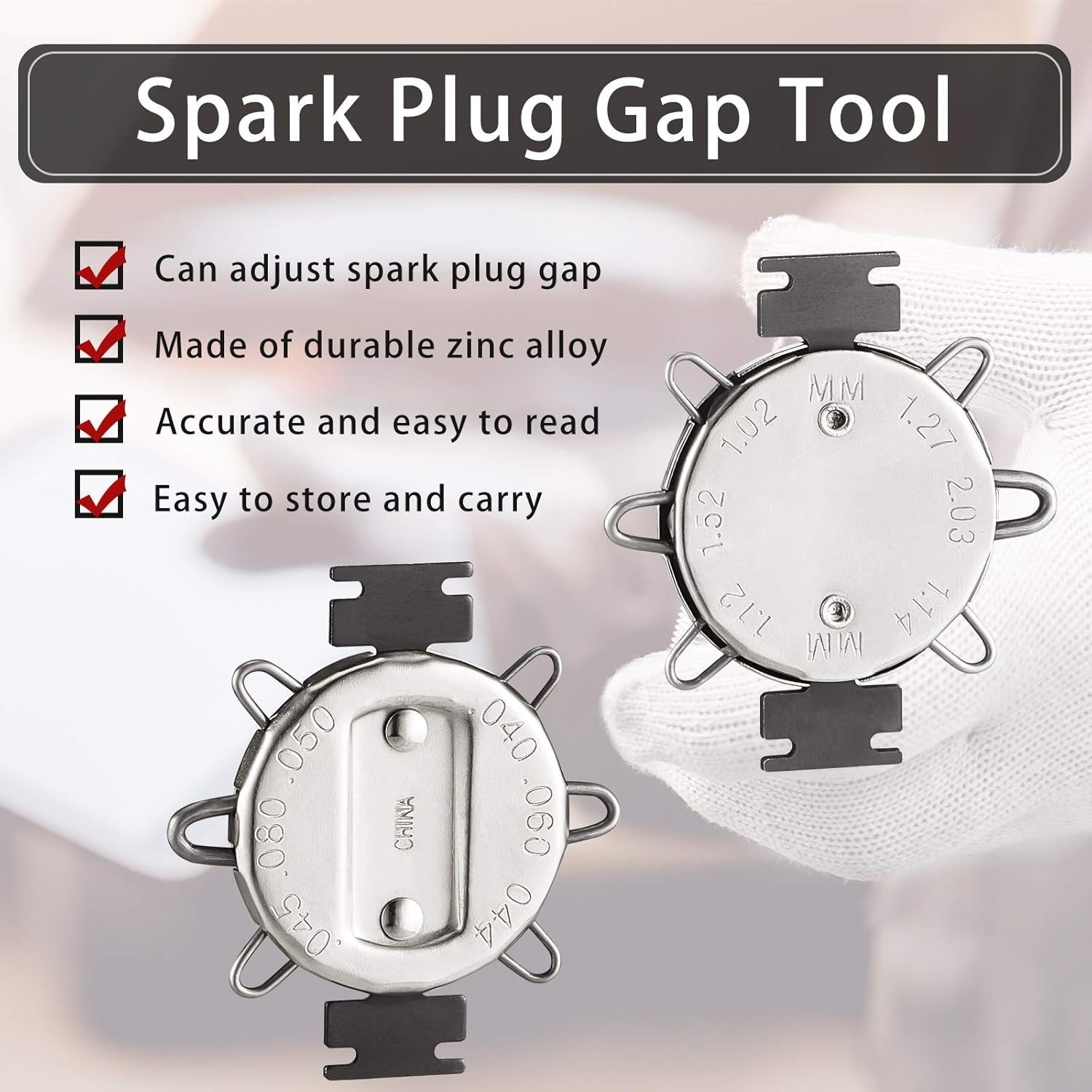 Durable Motorcycle Spark Plug Gap Gauge Set – Metric & Imperial Measurements