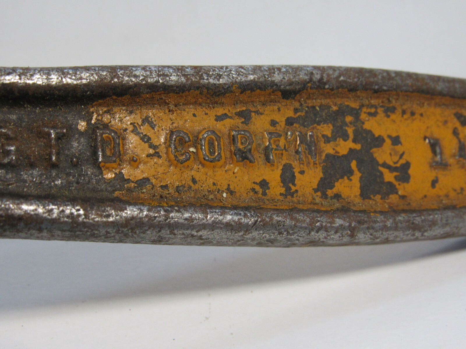 Vintage GTD # 14 Adjustable Wood Handle Pipe Wrench USA M7