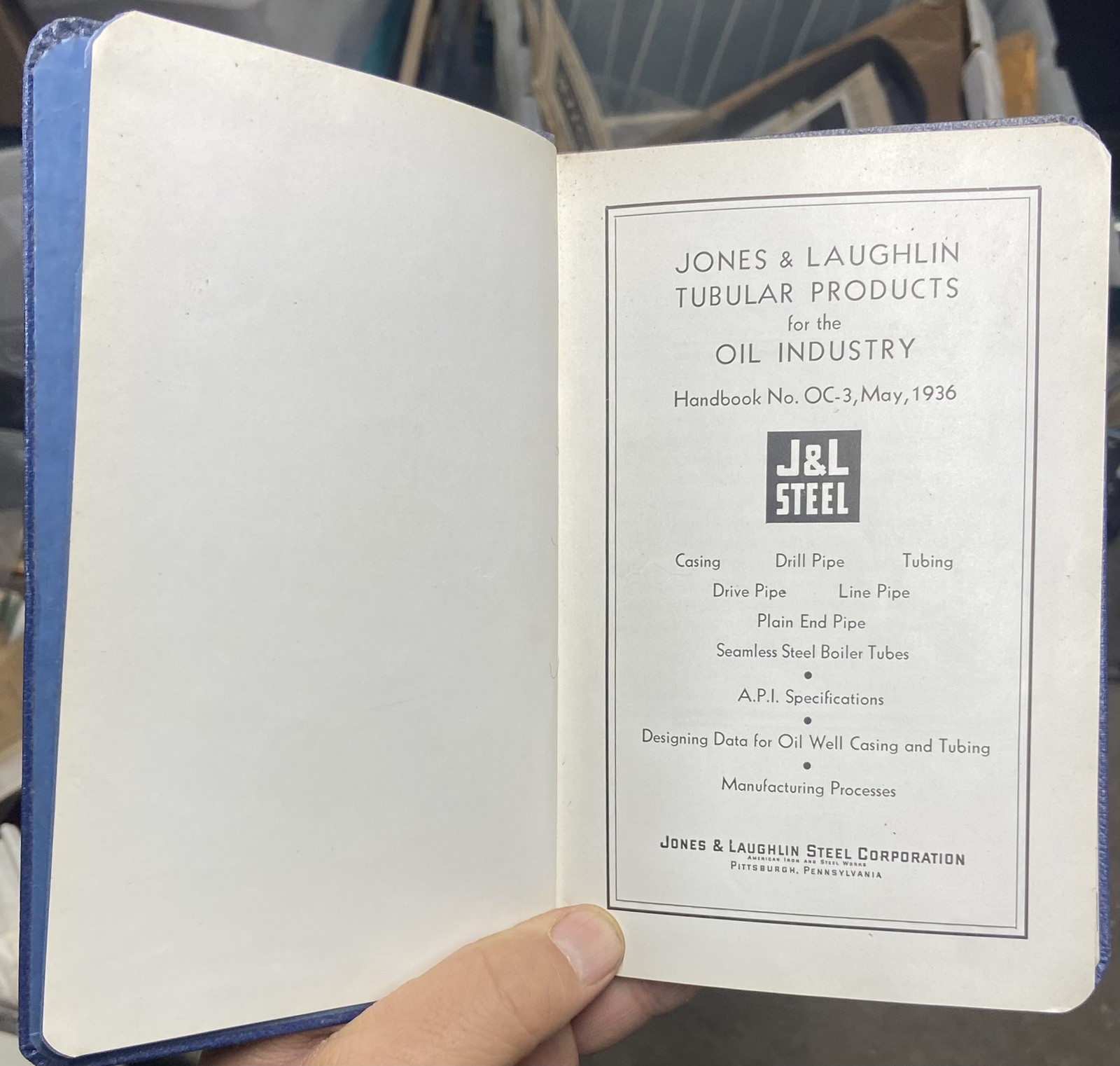 1936 Pittsburgh JONES & LAUGHLIN TUBULAR Oil Industry Steel Data BOOKLET 170 Pgs