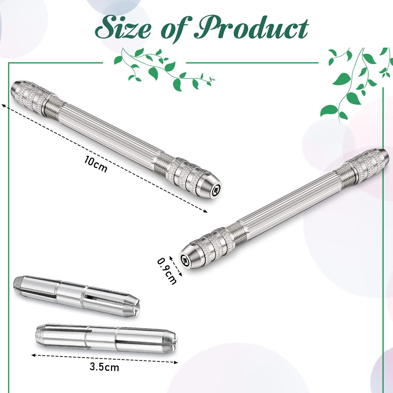 Zhehao 4 Pcs Double Ended Pin Vise DIY Hand Drill Resin Metallic