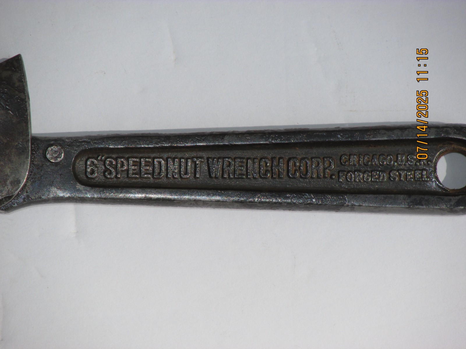 Vintage SPEEDNUT 6″ Wrench Corp. Adjustable WRENCH CHICAGO USA PATENT PENDING