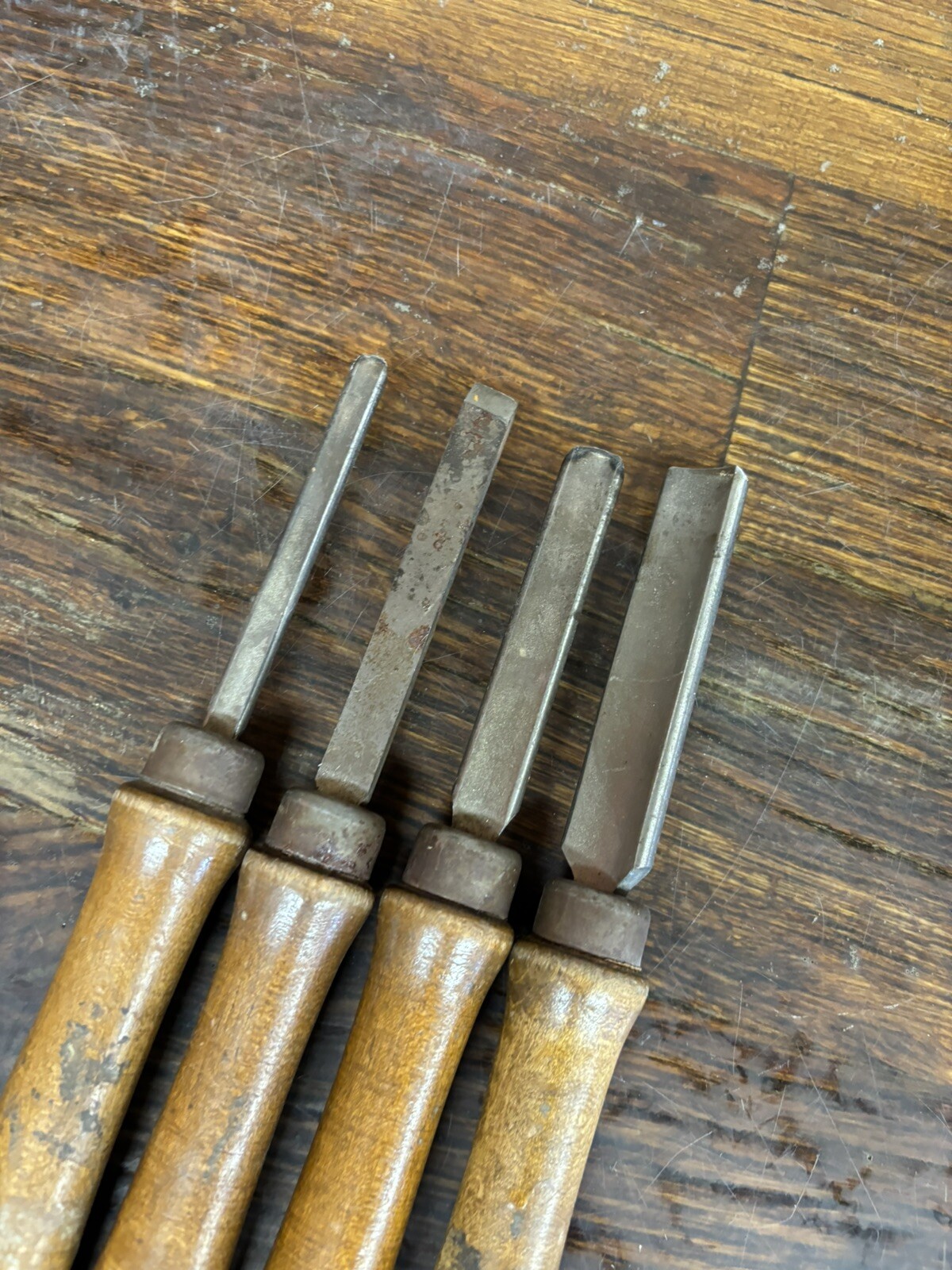 4 Craftsman Chisels Lathe Carving Tools. 2852, 2851, 2862 and Illegible model