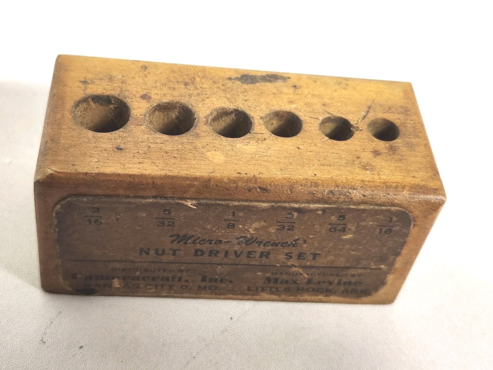 VTG CAMERACRAFT MAX LEVINE MICRO WRENCH NUT DRIVER SET Wood Storage Block ONLY
