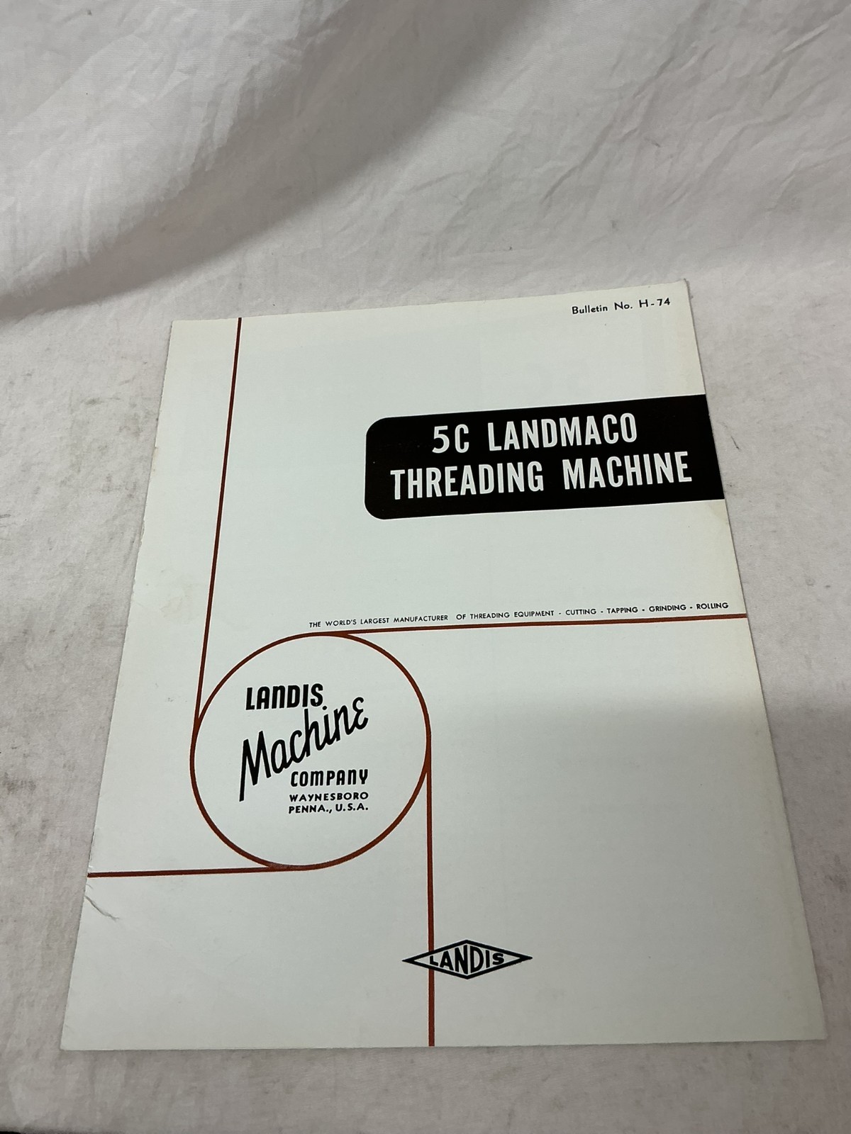 Vintage Landis Machine Company 5C Landmaco Threading Machine Bulletin H-74