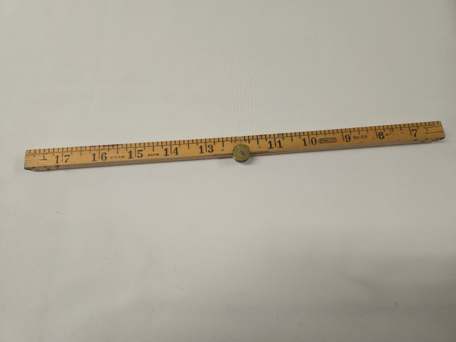 NOS Vintage STANLEY No. 68 24 Inch Boxwood & Brass Folding Ruler Rule USA