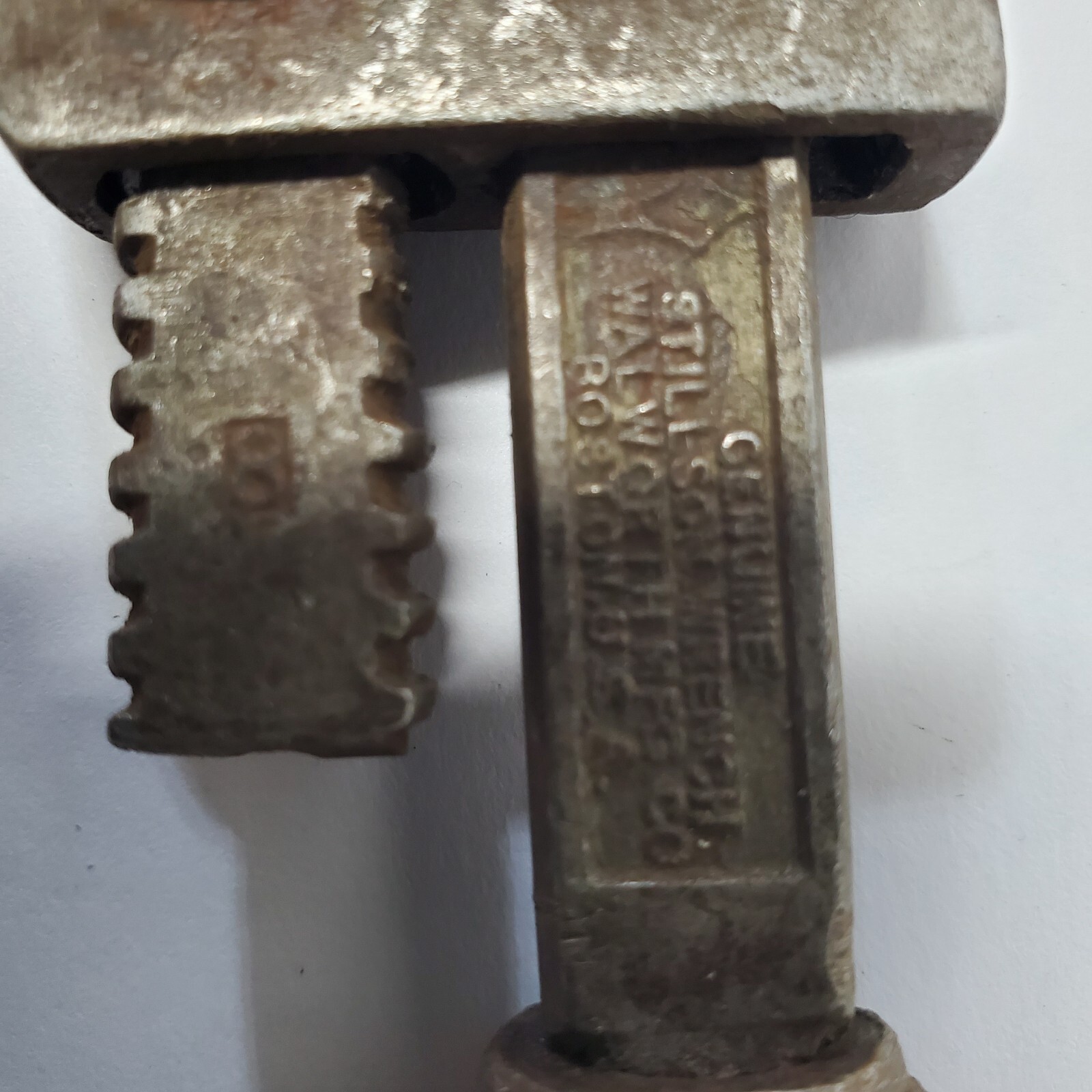 Vintage Stillson Wood Handle Pipe Wrench Walworth Mfg. Co. Boston USA 7″ Long