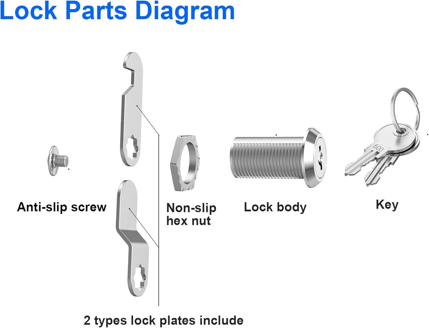 Waterproof 1-1/8″ Tubular Lock with Two Keys – Easy Installation for Safety