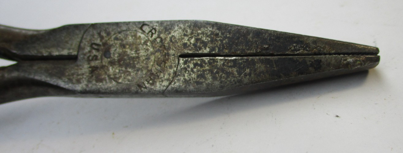 Vintage Craftsman Duckbill Duck Bill Wide Nose Pliers Blue Grip USA