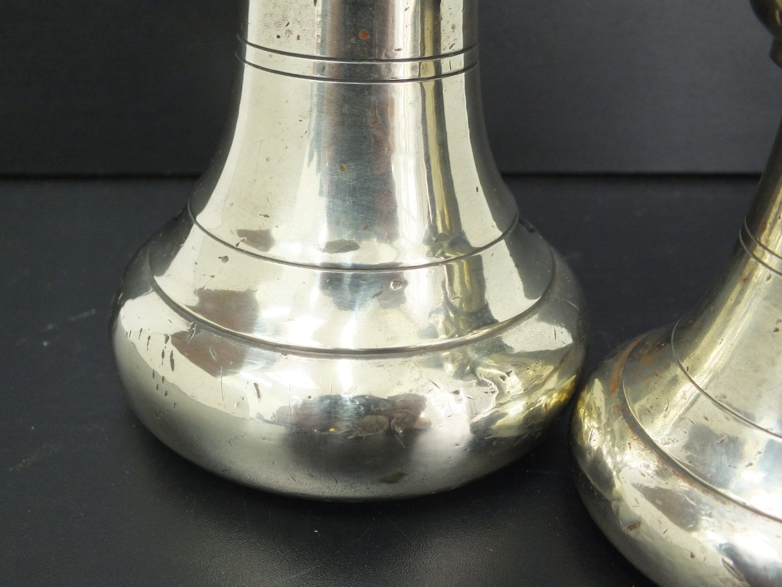 SET OF 4 VINTAGE NICKEL SILVER BELL WEIGHTS 7 LB 4LB 2LB 1LB STAMPED GR