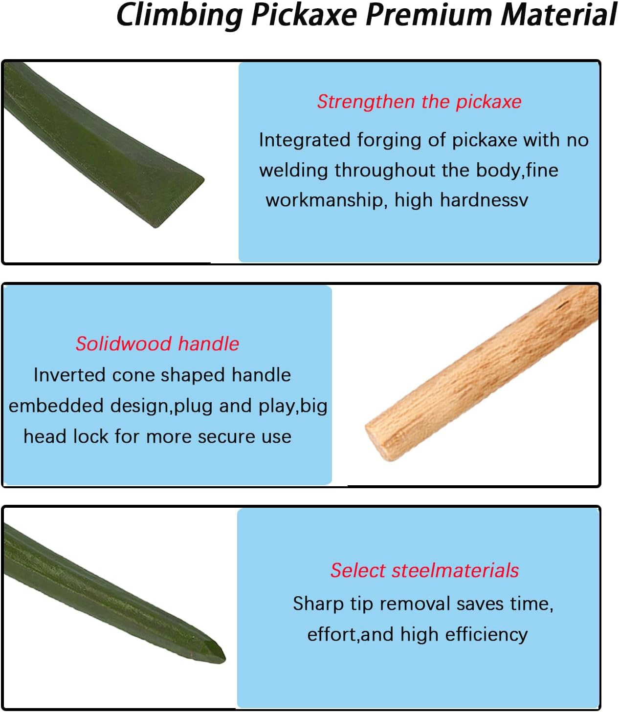 Forged Pick Axe with Non-Slip Handle for Gardening Camping Digging | Heavy Duty