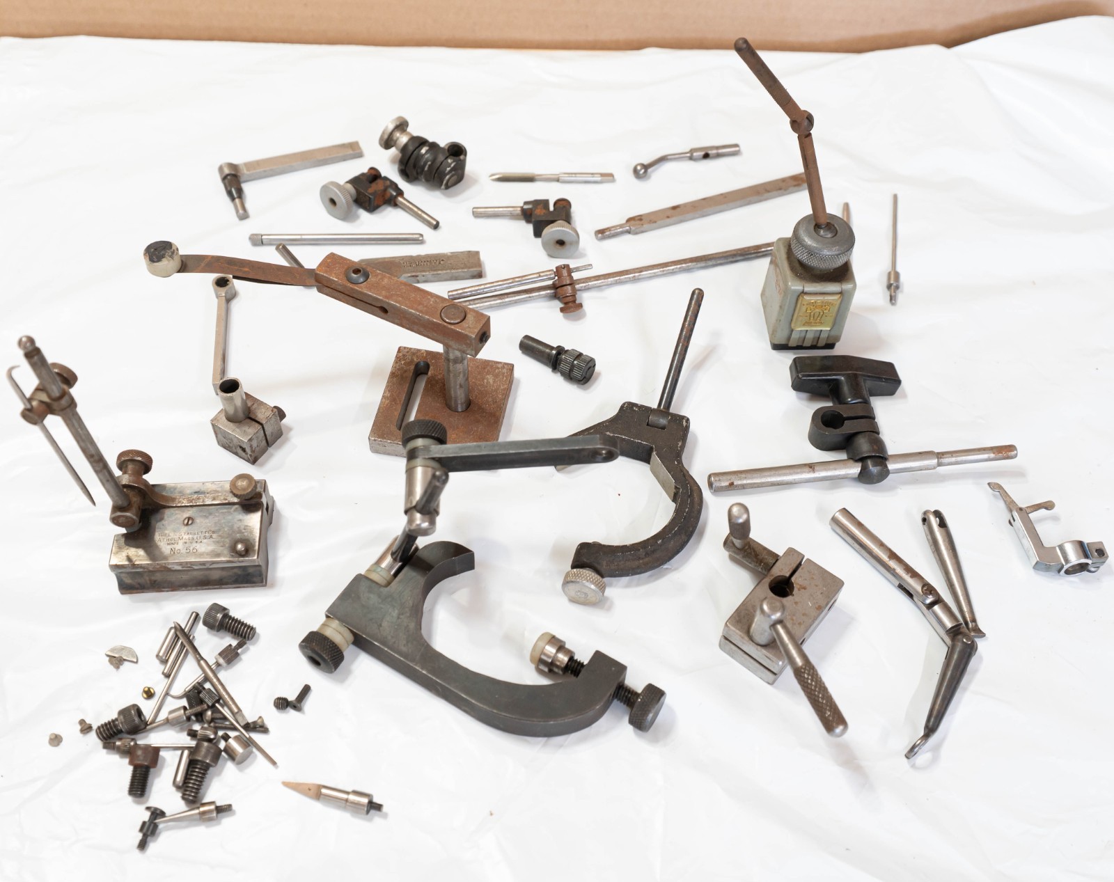 Tool Lot Starrett No. 56 Surface Gage Lufkin MitiMite Magnetic Base+Accessories